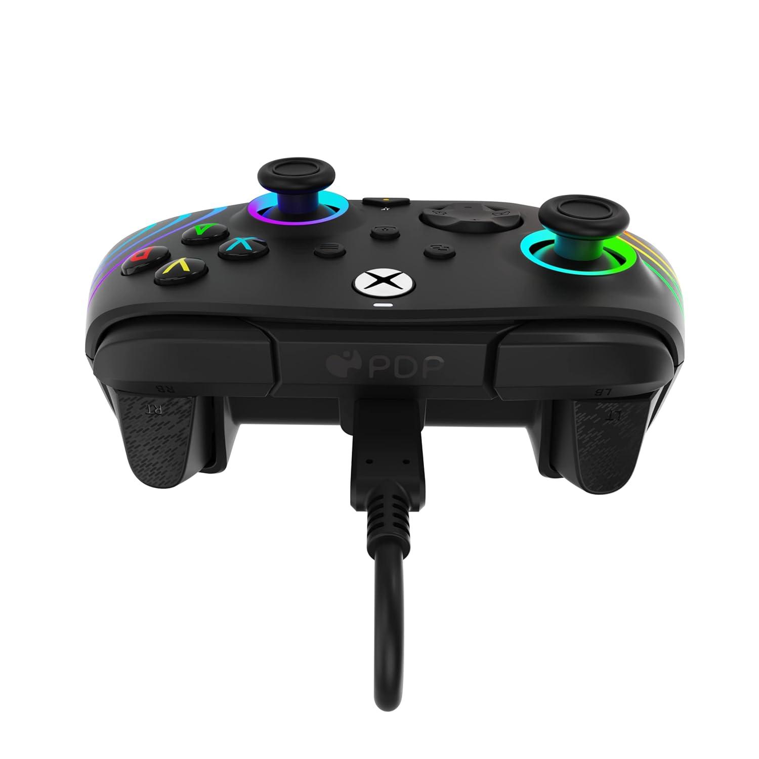 image:imagePDP Gaming Afterglow Wave Enhanced Wired Controller for Xbox Series XS Xbox One Windows 1011 PC Advanced Programmable Gamepad Customizable Lighting Licensed by Microsoft Companion App BlackWave Black