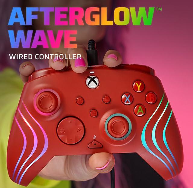 image:imagePDP Gaming Afterglow Wave Enhanced Wired Controller for Xbox Series XS Xbox One Windows 1011 PC Advanced Programmable Gamepad Customizable Lighting Licensed by Microsoft Companion App BlackRed