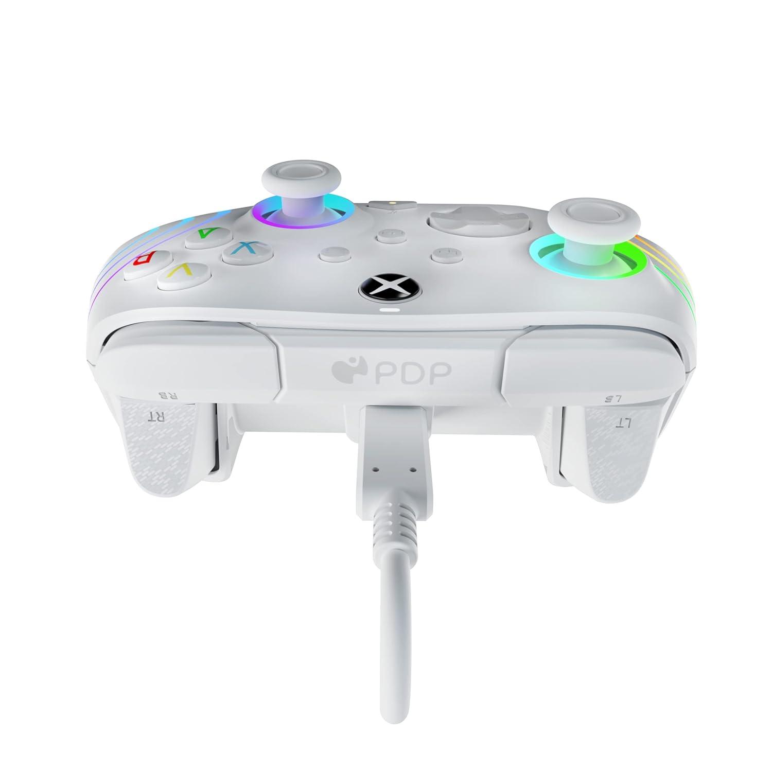 image:imagePDP Gaming Afterglow Wave Enhanced Wired Controller for Xbox Series XS Xbox One Windows 1011 PC Advanced Programmable Gamepad Customizable Lighting Licensed by Microsoft Companion App BlackWave White