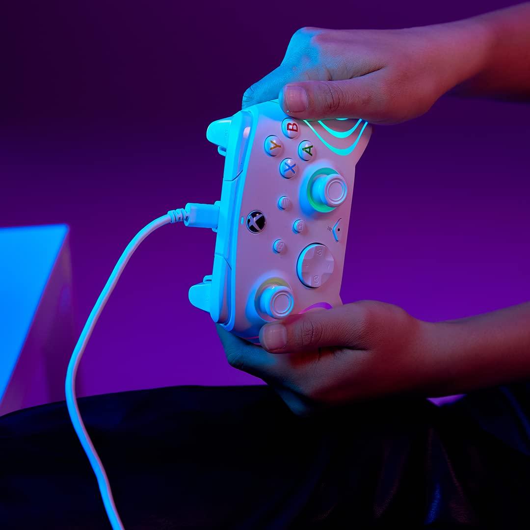 image:imagePDP Gaming Afterglow Wave Enhanced Wired Controller for Xbox Series XS Xbox One Windows 1011 PC Advanced Programmable Gamepad Customizable Lighting Licensed by Microsoft Companion App BlackWave White