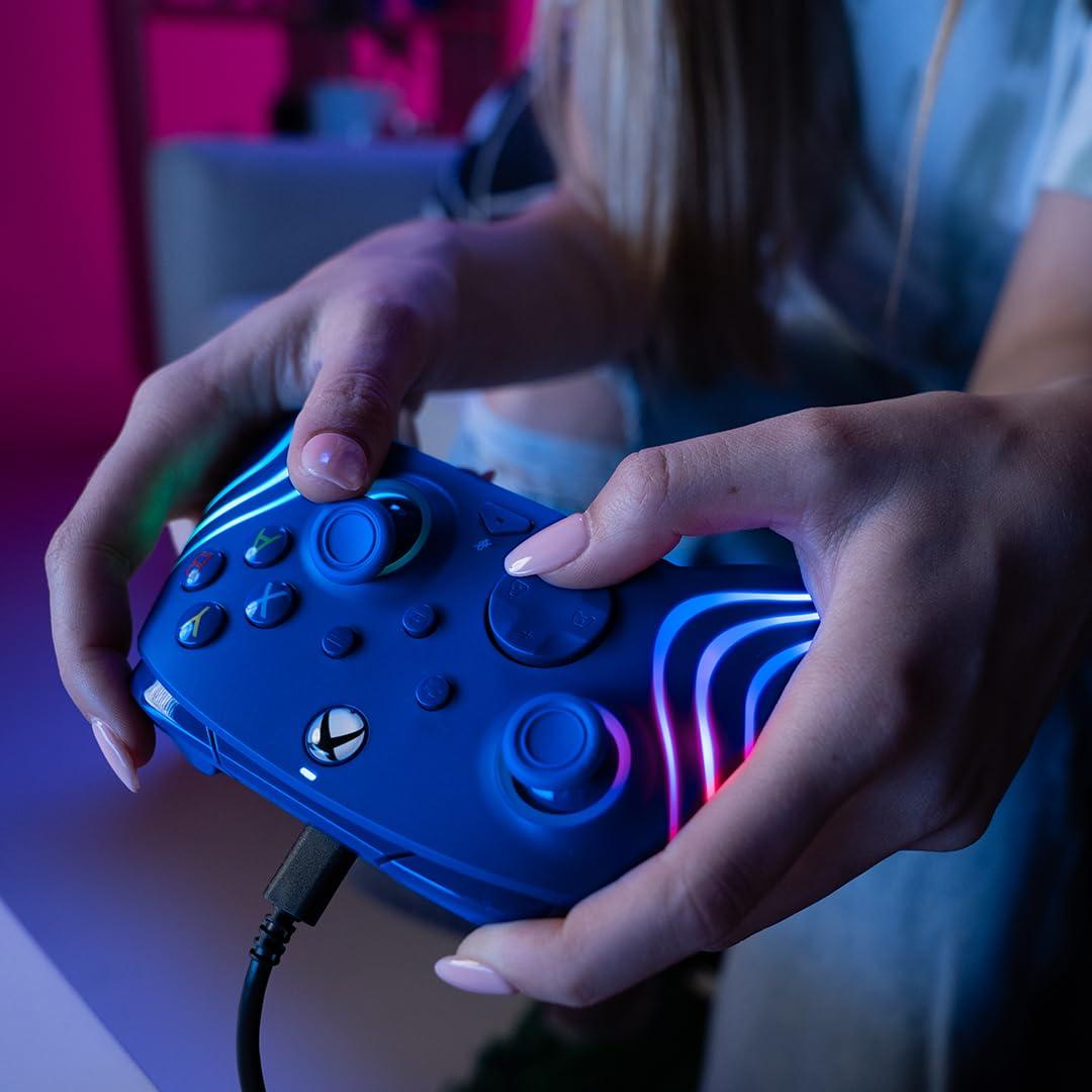 image:imagePDP Gaming Afterglow Wave Enhanced Wired Controller for Xbox Series XS Xbox One Windows 1011 PC Advanced Programmable Gamepad Customizable Lighting Licensed by Microsoft Companion App BlackBlue