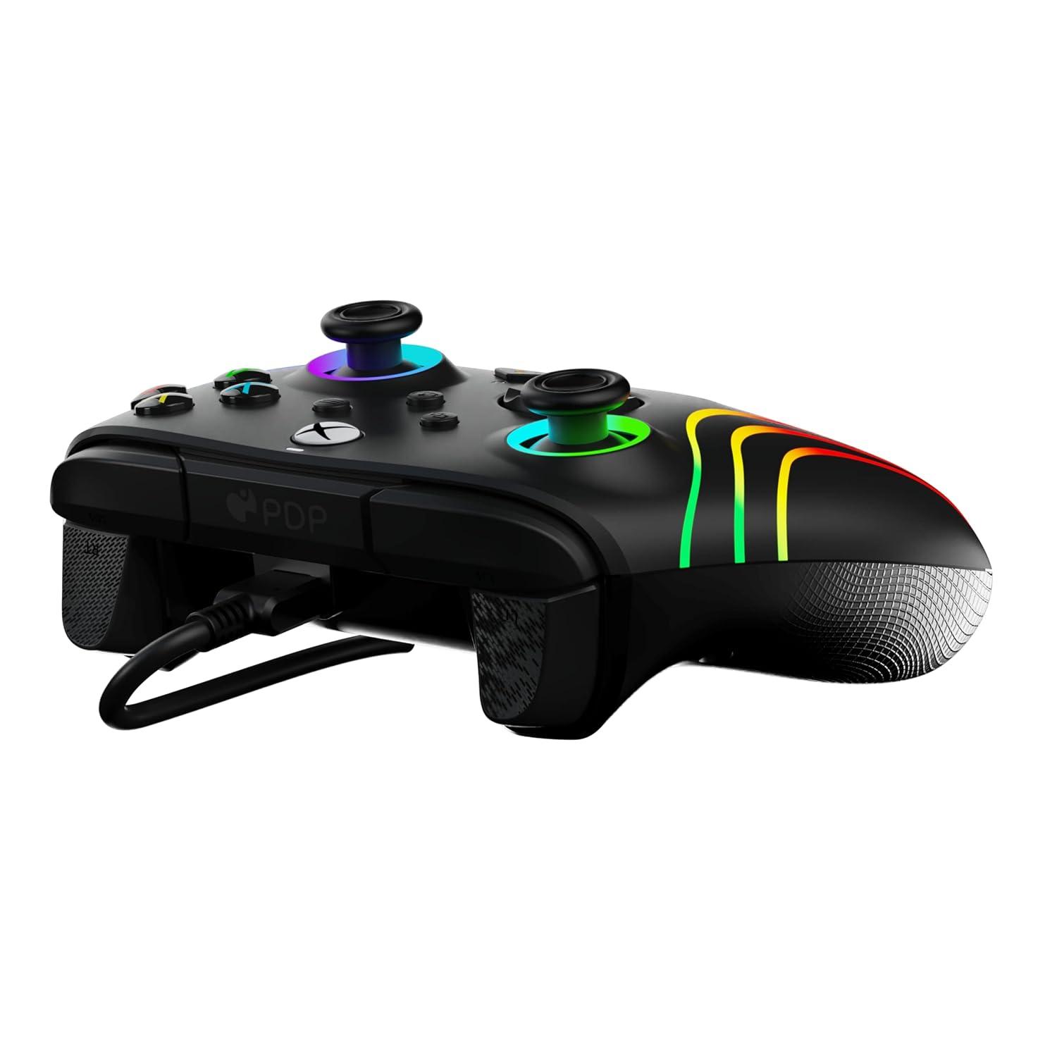 image:imagePDP Gaming Afterglow Wave Enhanced Wired Controller for Xbox Series XS Xbox One Windows 1011 PC Advanced Programmable Gamepad Customizable Lighting Licensed by Microsoft Companion App BlackWave Black