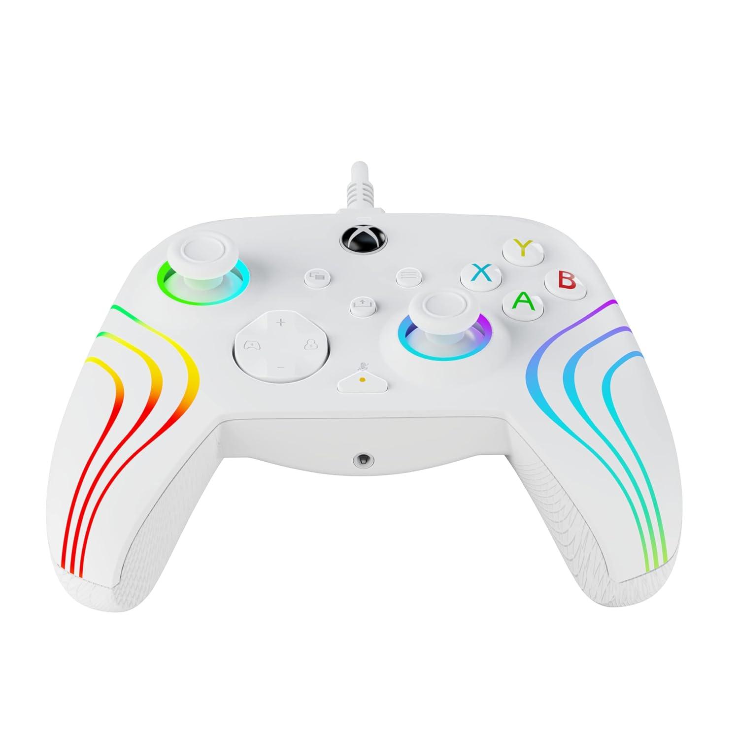 image:imagePDP Gaming Afterglow Wave Enhanced Wired Controller for Xbox Series XS Xbox One Windows 1011 PC Advanced Programmable Gamepad Customizable Lighting Licensed by Microsoft Companion App BlackWave White