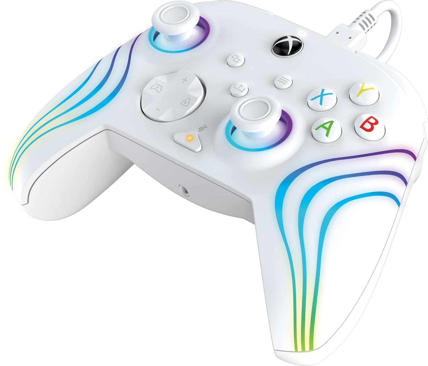 image:imagePDP Gaming Afterglow Wave Enhanced Wired Controller for Xbox Series XS Xbox One Windows 1011 PC Advanced Programmable Gamepad Customizable Lighting Licensed by Microsoft Companion App BlackWave White