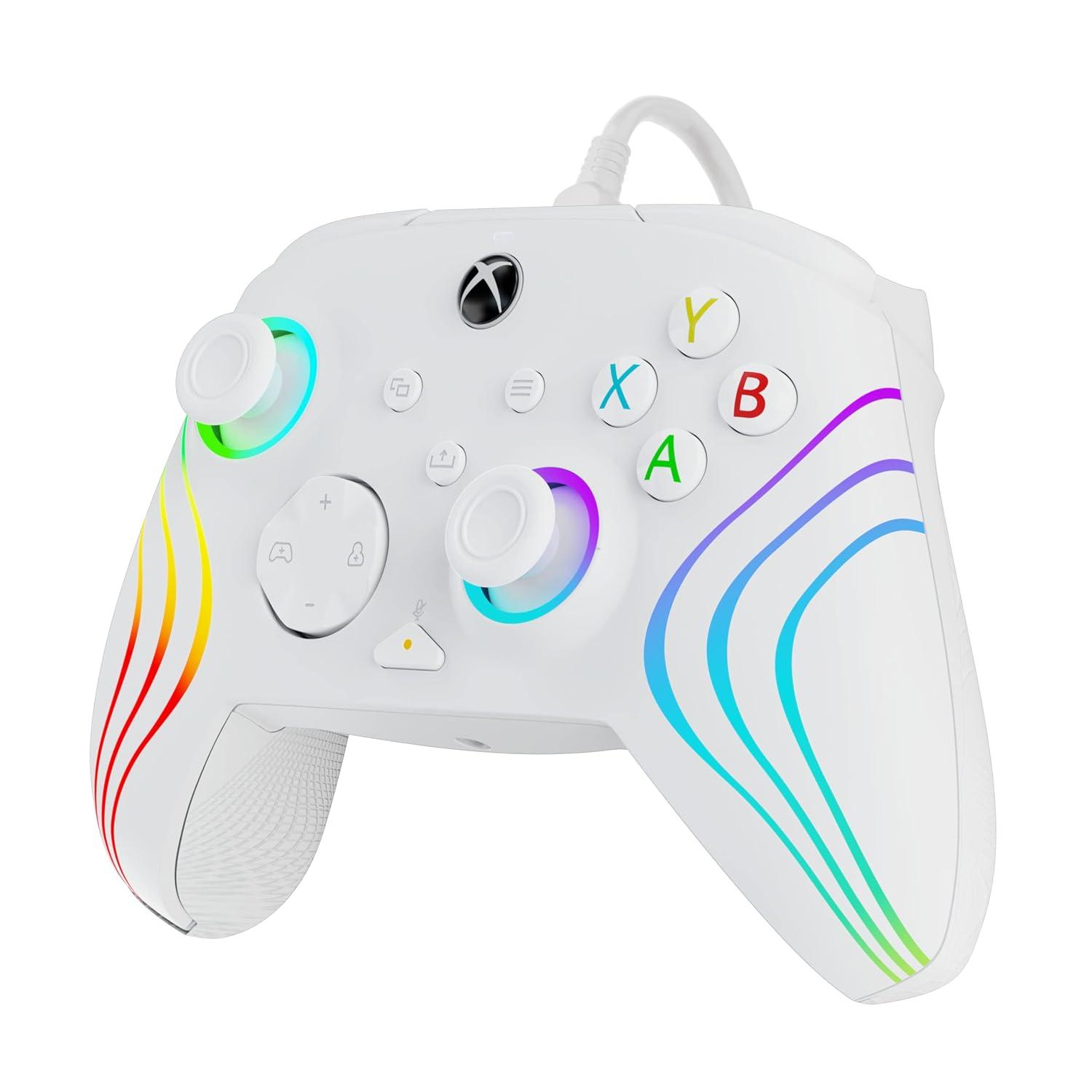 image:imagePDP Gaming Afterglow Wave Enhanced Wired Controller for Xbox Series XS Xbox One Windows 1011 PC Advanced Programmable Gamepad Customizable Lighting Licensed by Microsoft Companion App BlackWave White