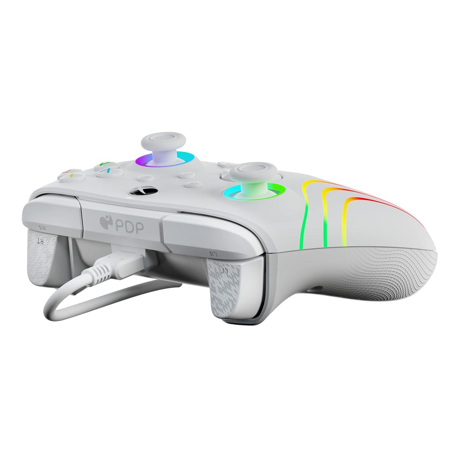 image:imagePDP Gaming Afterglow Wave Enhanced Wired Controller for Xbox Series XS Xbox One Windows 1011 PC Advanced Programmable Gamepad Customizable Lighting Licensed by Microsoft Companion App BlackWave White