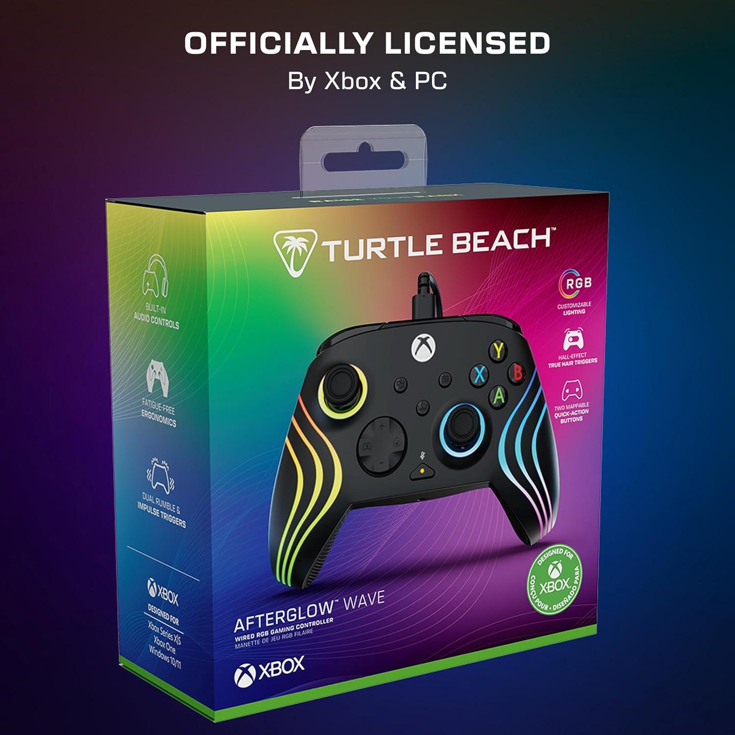image:imageTurtle Beach Afterglow Ignite Wired RGB Gaming Controller for Xbox amp PC Customizable RGB Remappable Buttons HallEffect Hair Triggers 10ft Cable Officially Licensed by Xbox Time MachineBlack