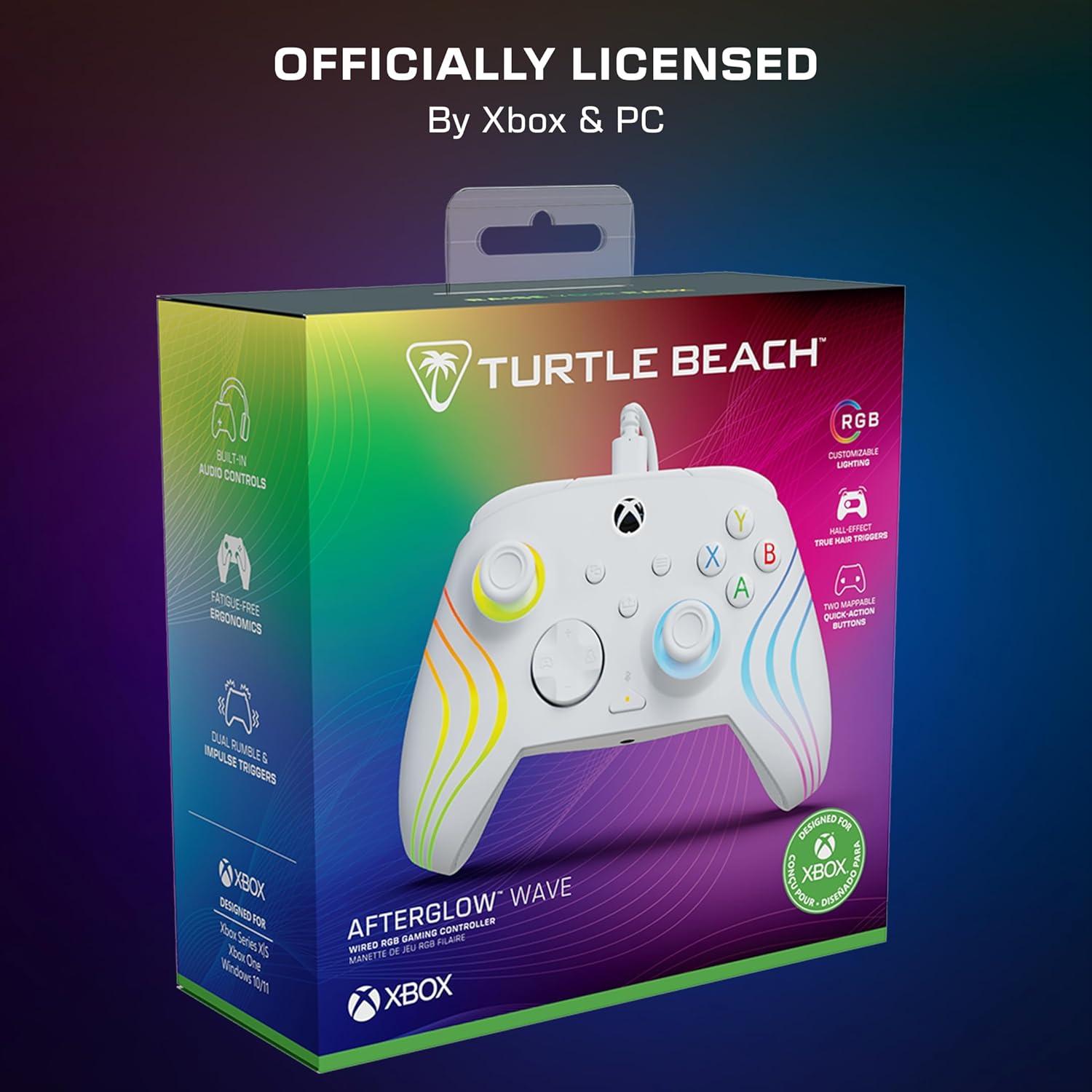 image:imageTurtle Beach Afterglow Ignite Wired RGB Gaming Controller for Xbox amp PC Customizable RGB Remappable Buttons HallEffect Hair Triggers 10ft Cable Officially Licensed by Xbox Time MachineWhite