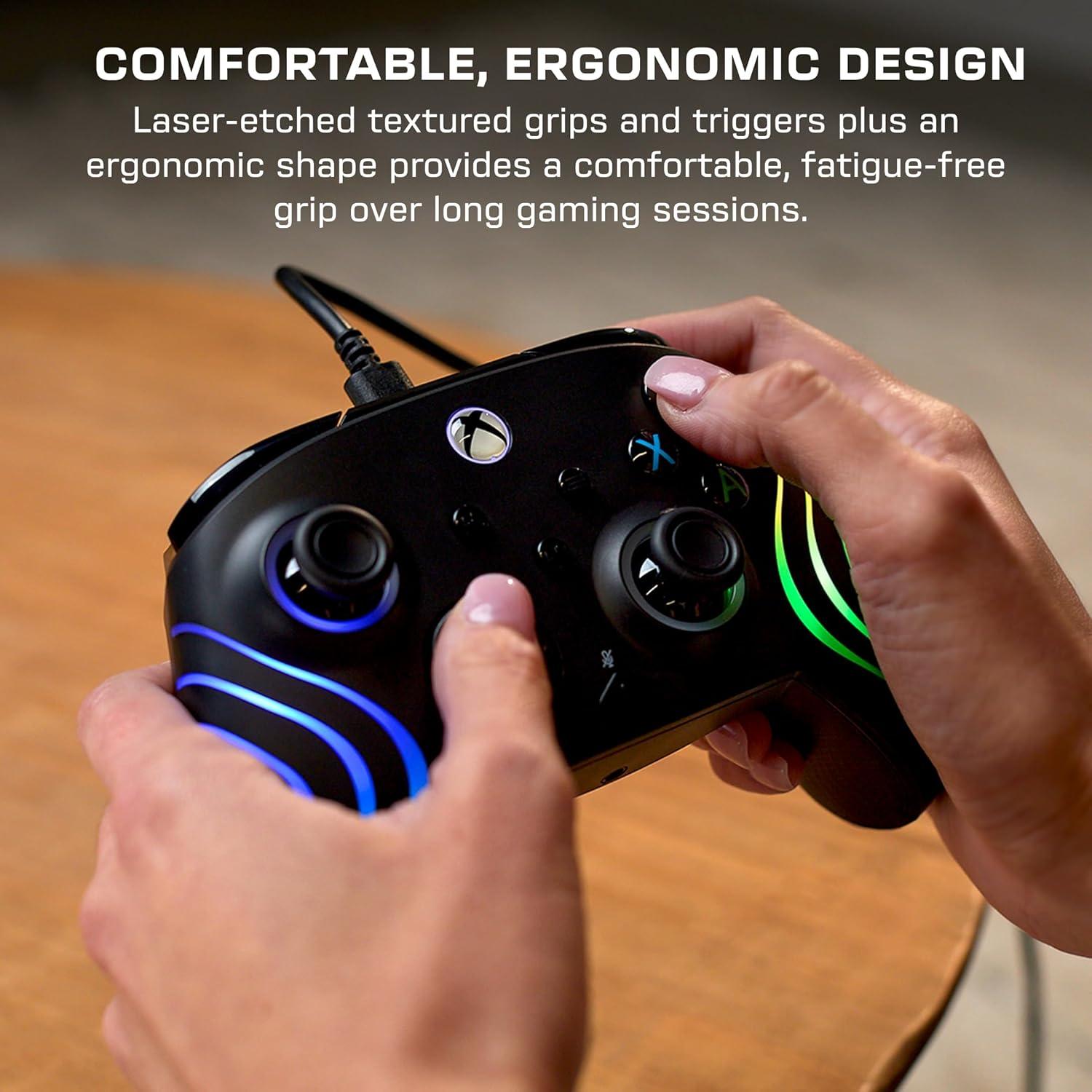 image:imageTurtle Beach Afterglow Ignite Wired RGB Gaming Controller for Xbox amp PC Customizable RGB Remappable Buttons HallEffect Hair Triggers 10ft Cable Officially Licensed by Xbox Time MachineBlack