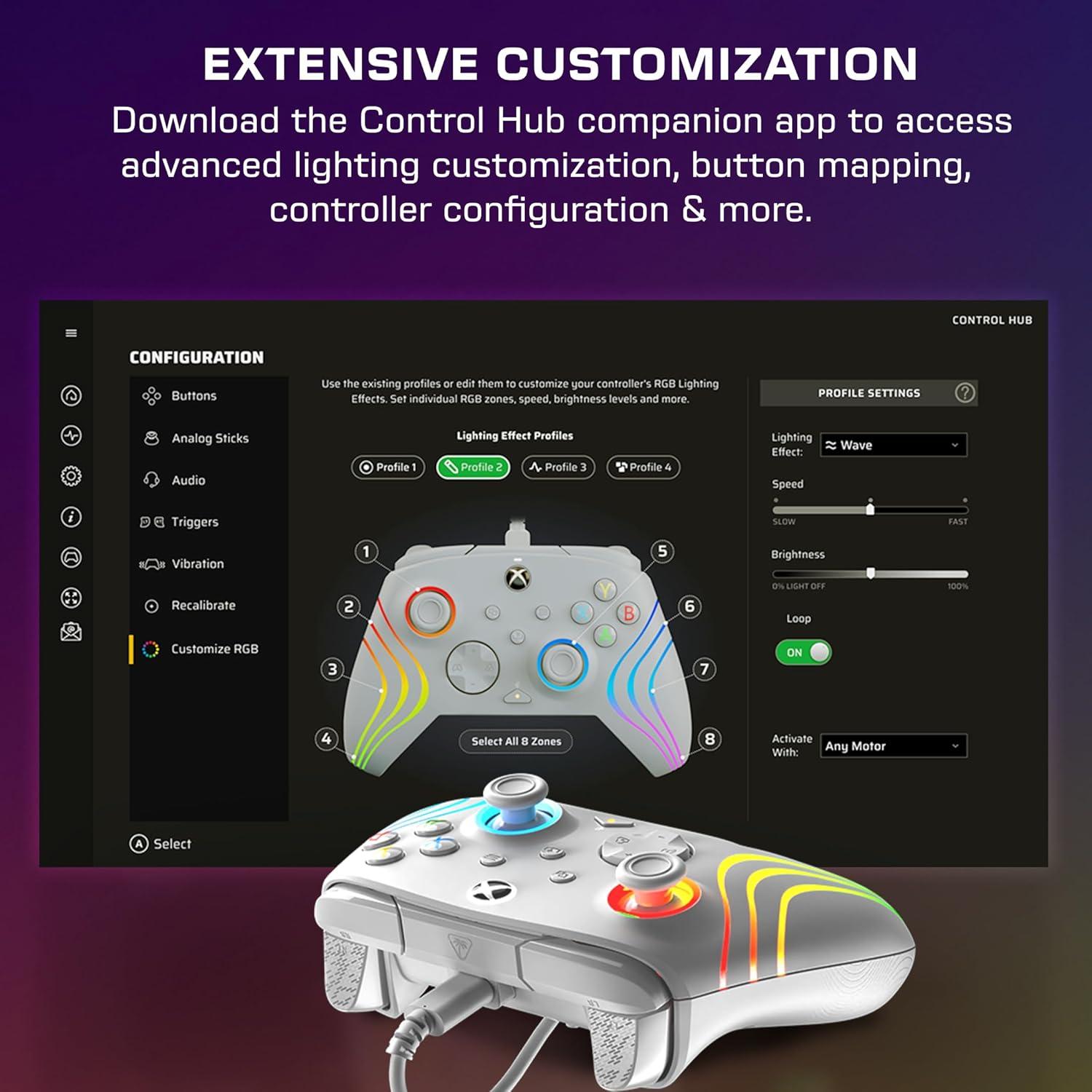image:imageTurtle Beach Afterglow Ignite Wired RGB Gaming Controller for Xbox amp PC Customizable RGB Remappable Buttons HallEffect Hair Triggers 10ft Cable Officially Licensed by Xbox Time MachineGrey