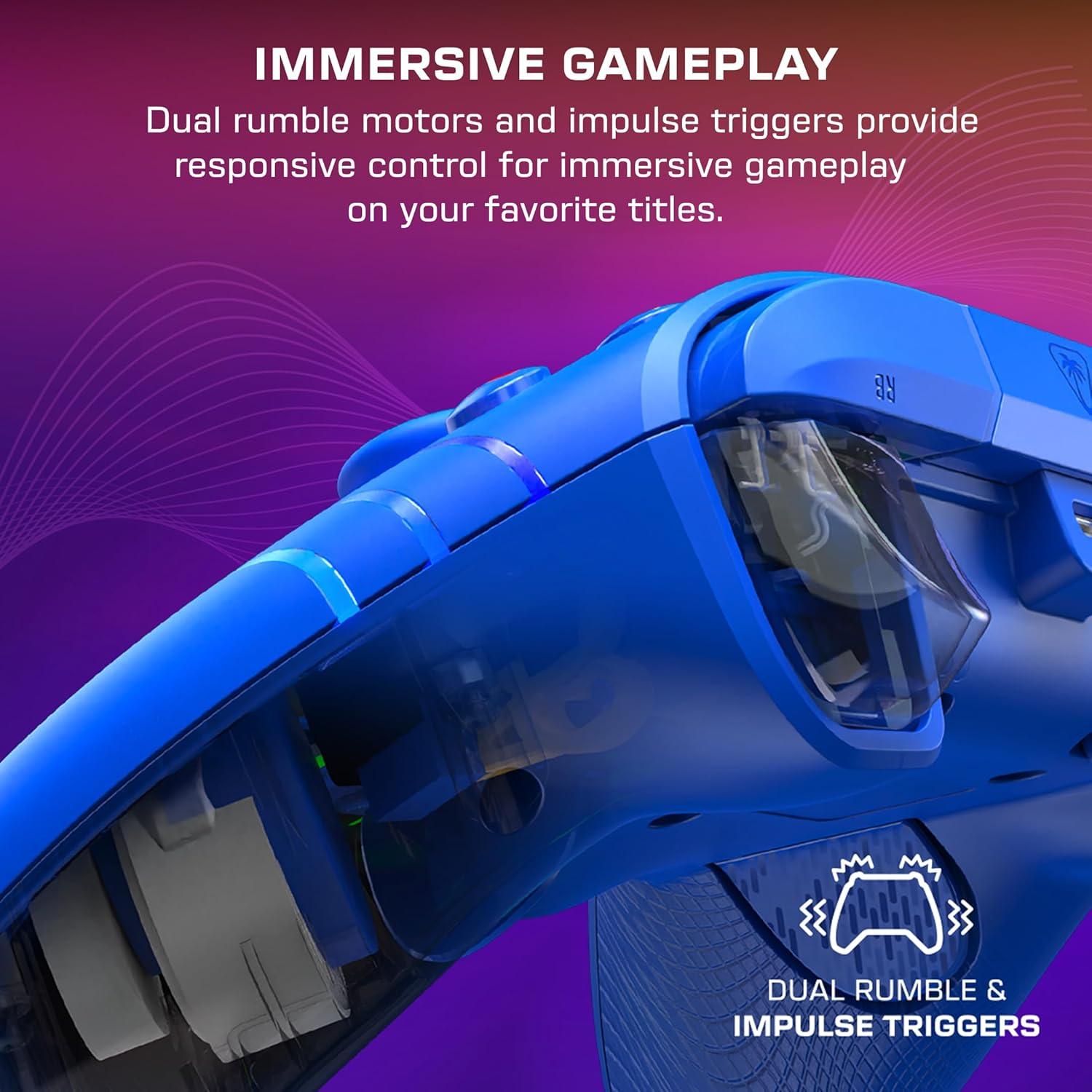 image:imageTurtle Beach Afterglow Ignite Wired RGB Gaming Controller for Xbox amp PC Customizable RGB Remappable Buttons HallEffect Hair Triggers 10ft Cable Officially Licensed by Xbox Time MachineBlue