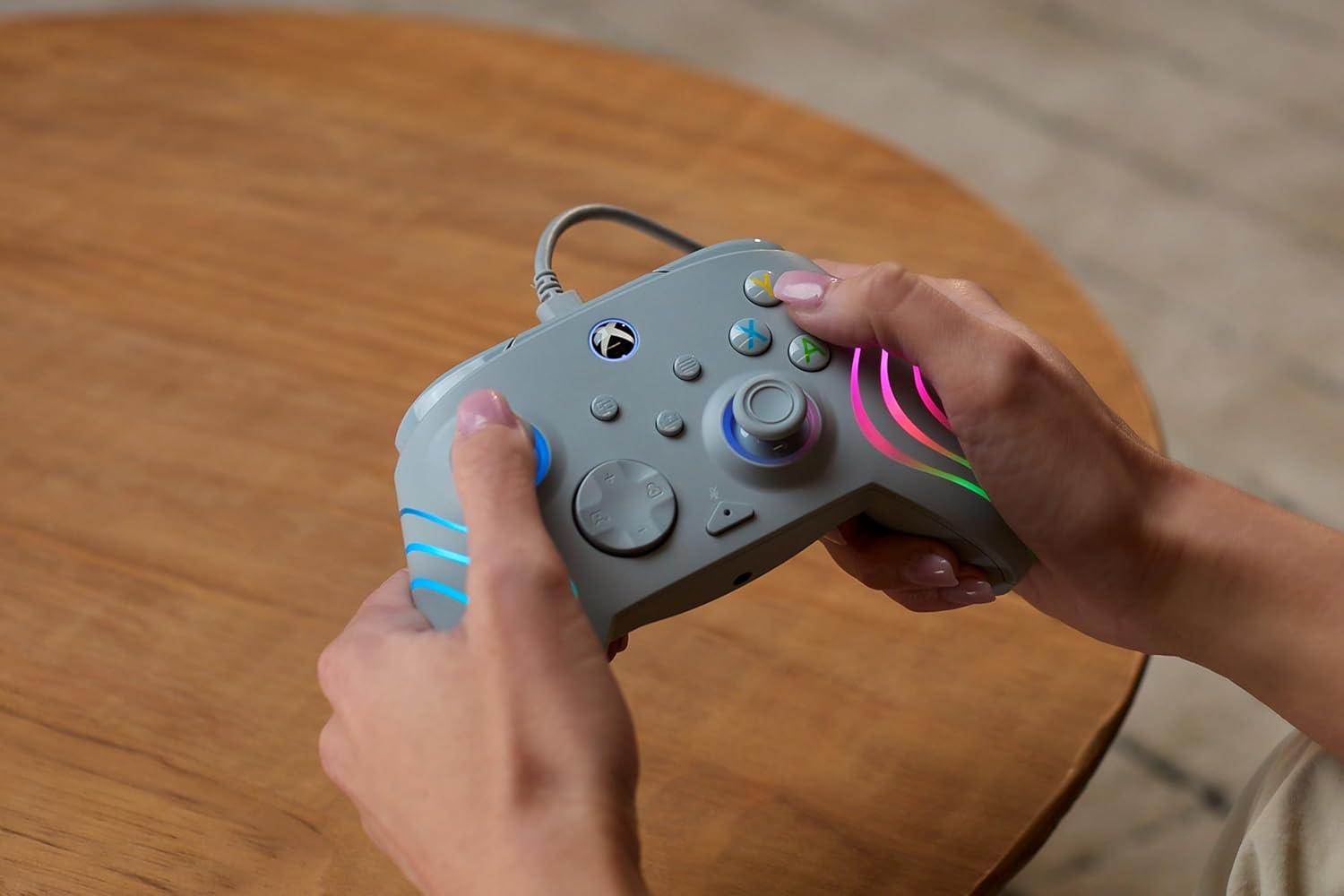 image:imageTurtle Beach Afterglow Ignite Wired RGB Gaming Controller for Xbox amp PC Customizable RGB Remappable Buttons HallEffect Hair Triggers 10ft Cable Officially Licensed by Xbox Time MachineGrey