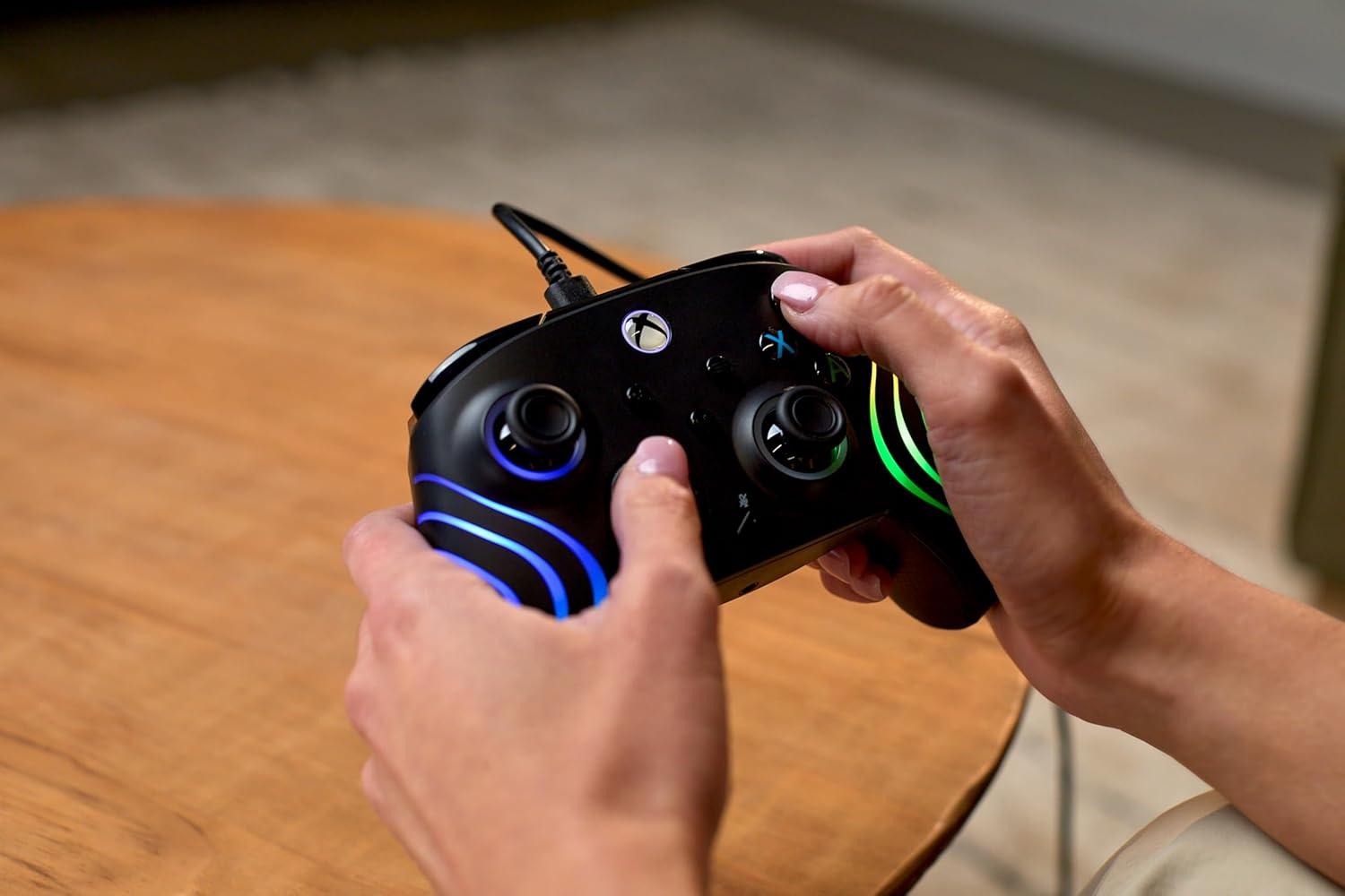 image:imageTurtle Beach Afterglow Ignite Wired RGB Gaming Controller for Xbox amp PC Customizable RGB Remappable Buttons HallEffect Hair Triggers 10ft Cable Officially Licensed by Xbox Time MachineBlack