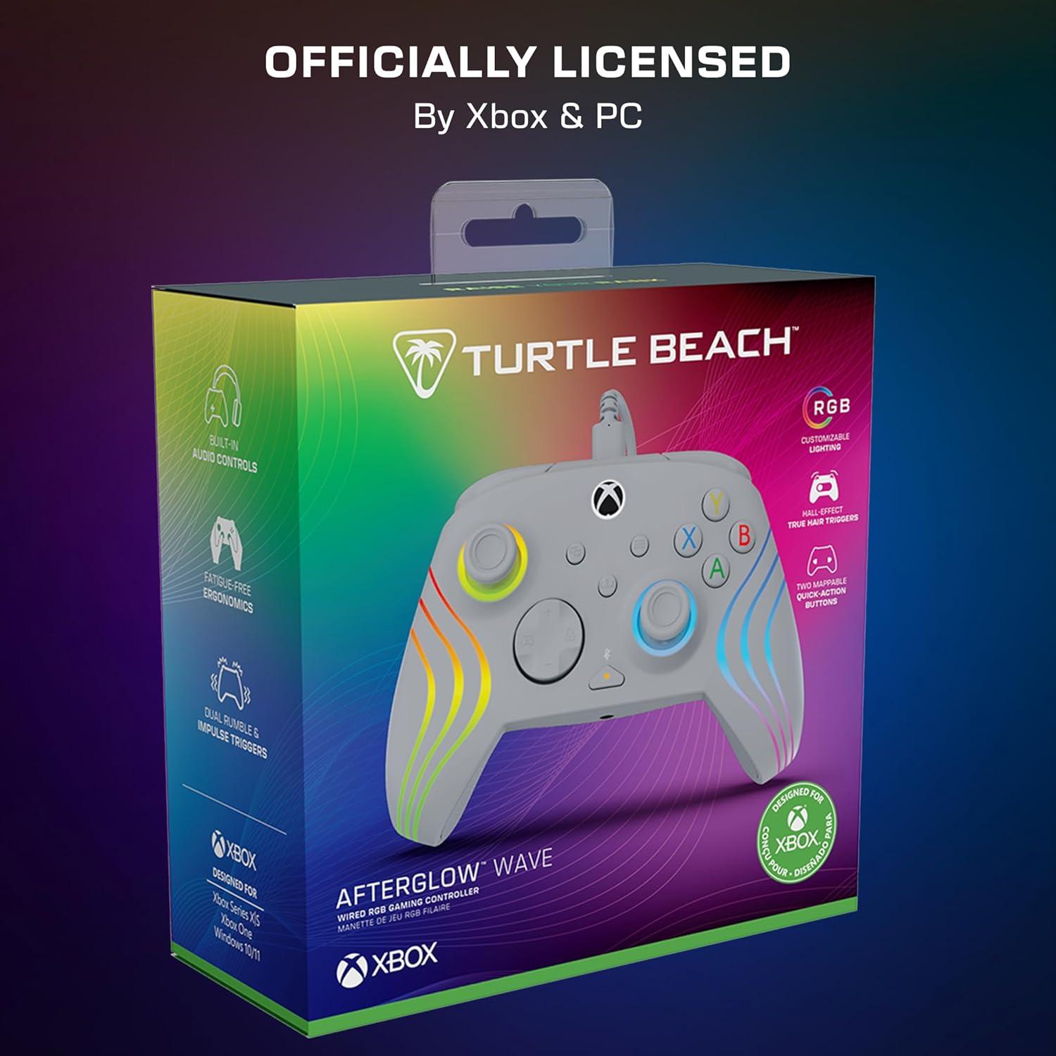 image:imageTurtle Beach Afterglow Ignite Wired RGB Gaming Controller for Xbox amp PC Customizable RGB Remappable Buttons HallEffect Hair Triggers 10ft Cable Officially Licensed by Xbox Time MachineGrey