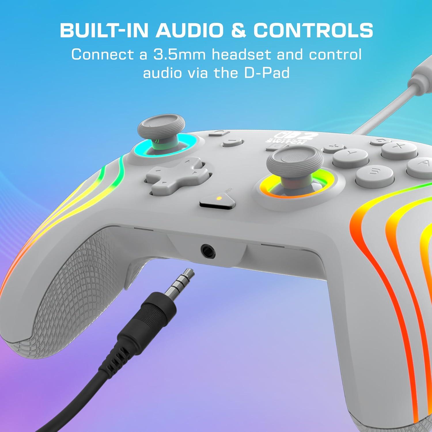 image:imageTurtle Beach Afterglow Wave Wired RGB Gaming Controller Officially Licensed for Nintendo Switch 2 Nintendo SwitchSwitch LiteOLED HallEffect Thumbsticks Customizable Lighting BlueGray