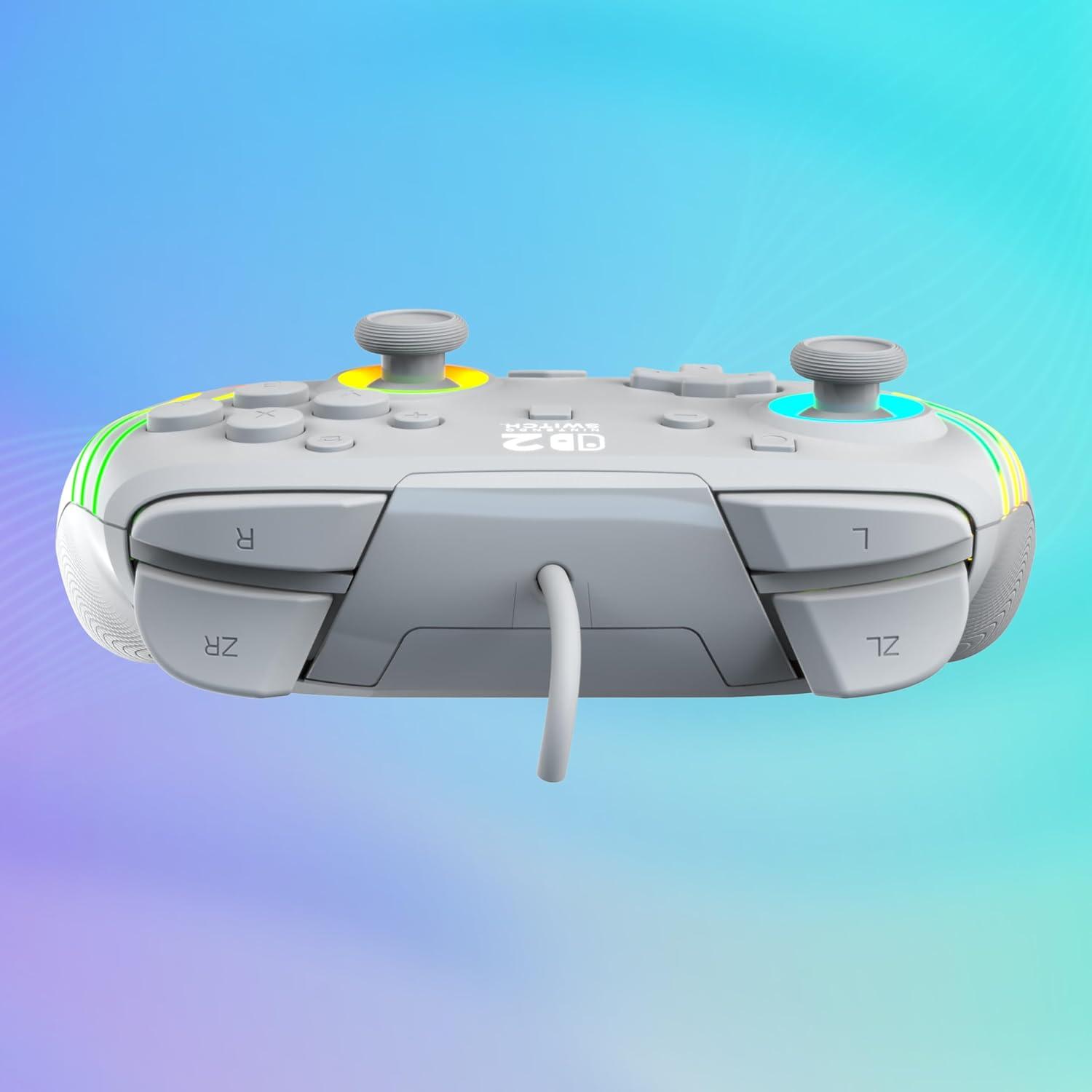 image:imageTurtle Beach Afterglow Wave Wired RGB Gaming Controller Officially Licensed for Nintendo Switch 2 Nintendo SwitchSwitch LiteOLED HallEffect Thumbsticks Customizable Lighting BlueGray