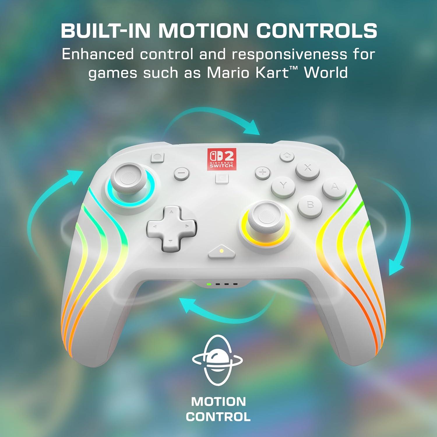 image:imageTurtle Beach Afterglow Wave Wireless RGB Gaming Controller Officially Licensed for Nintendo Switch 2 Nintendo SwitchSwitch LiteOLED TMR Thumbsticks Customizable Lighting BlackWhite