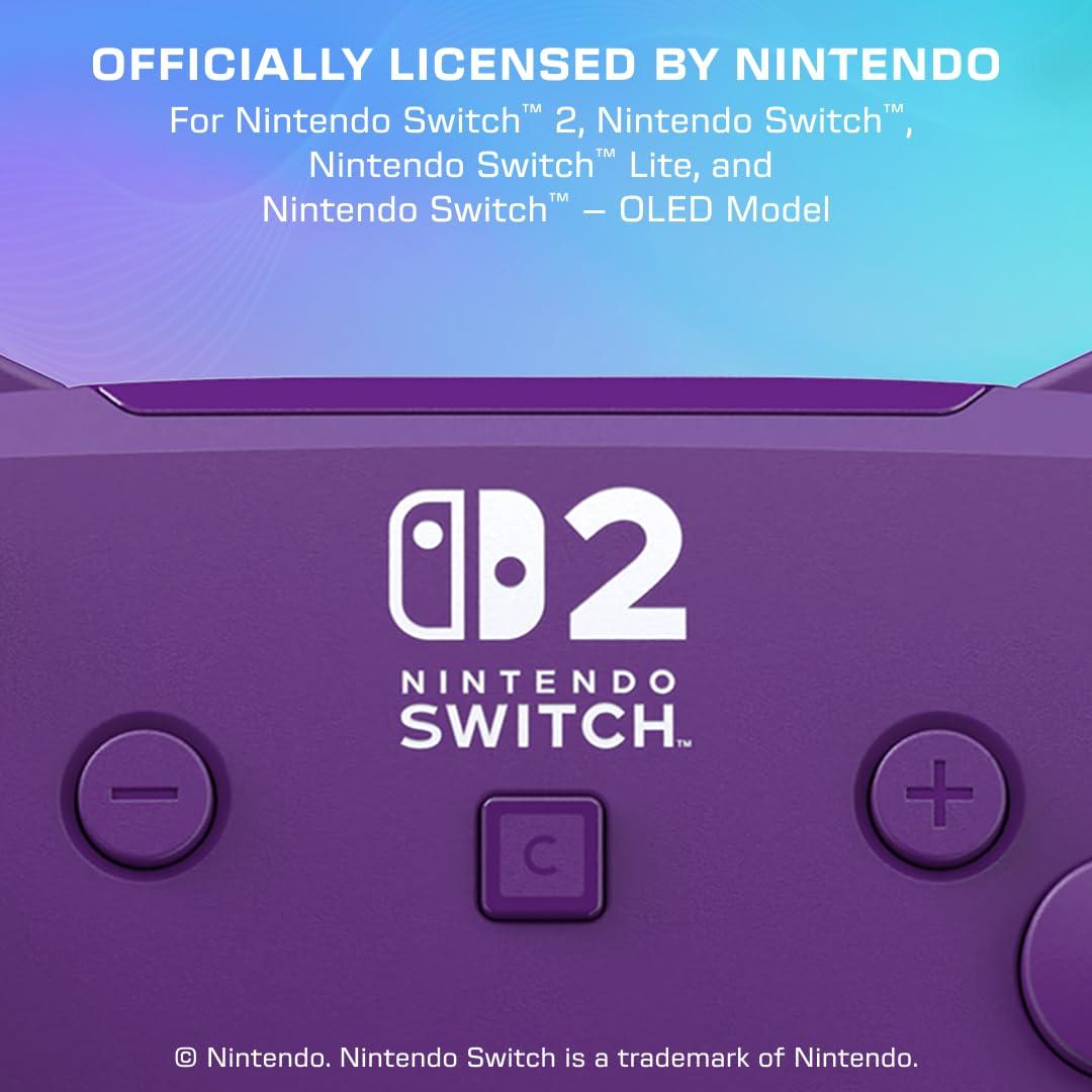 image:imageTurtle Beach Afterglow Wave Wireless RGB Gaming Controller Officially Licensed for Nintendo Switch 2 Nintendo SwitchSwitch LiteOLED TMR Thumbsticks Customizable Lighting BlackPurple