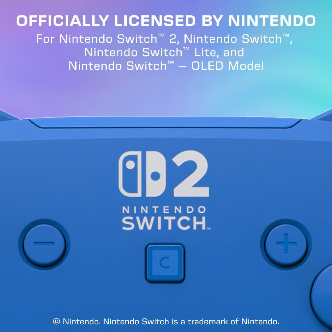 image:imageTurtle Beach Afterglow Wave Wireless RGB Gaming Controller Officially Licensed for Nintendo Switch 2 Nintendo SwitchSwitch LiteOLED TMR Thumbsticks Customizable Lighting BlackBlue