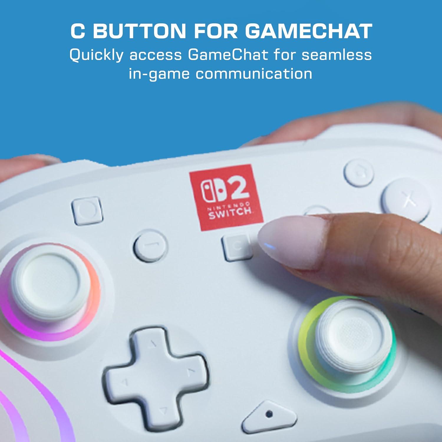 image:imageTurtle Beach Afterglow Wave Wireless RGB Gaming Controller Officially Licensed for Nintendo Switch 2 Nintendo SwitchSwitch LiteOLED TMR Thumbsticks Customizable Lighting BlackWhite