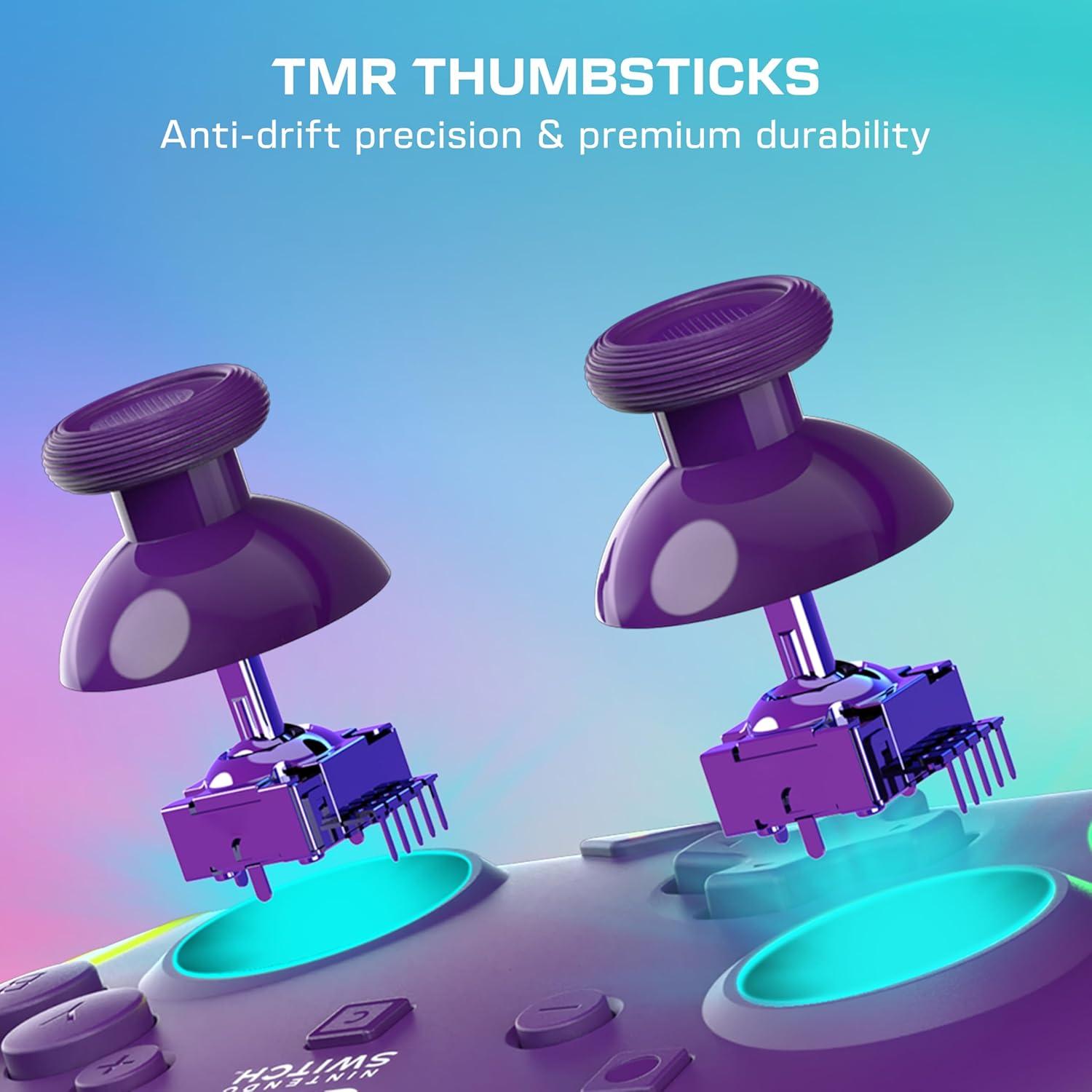 image:imageTurtle Beach Afterglow Wave Wireless RGB Gaming Controller Officially Licensed for Nintendo Switch 2 Nintendo SwitchSwitch LiteOLED TMR Thumbsticks Customizable Lighting BlackPurple