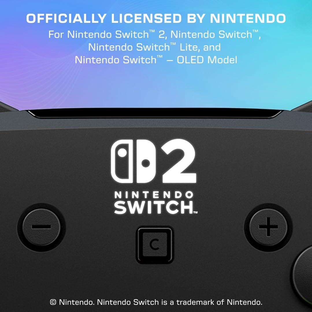 image:imageTurtle Beach Afterglow Wave Wireless RGB Gaming Controller Officially Licensed for Nintendo Switch 2 Nintendo SwitchSwitch LiteOLED TMR Thumbsticks Customizable Lighting BlackBlack