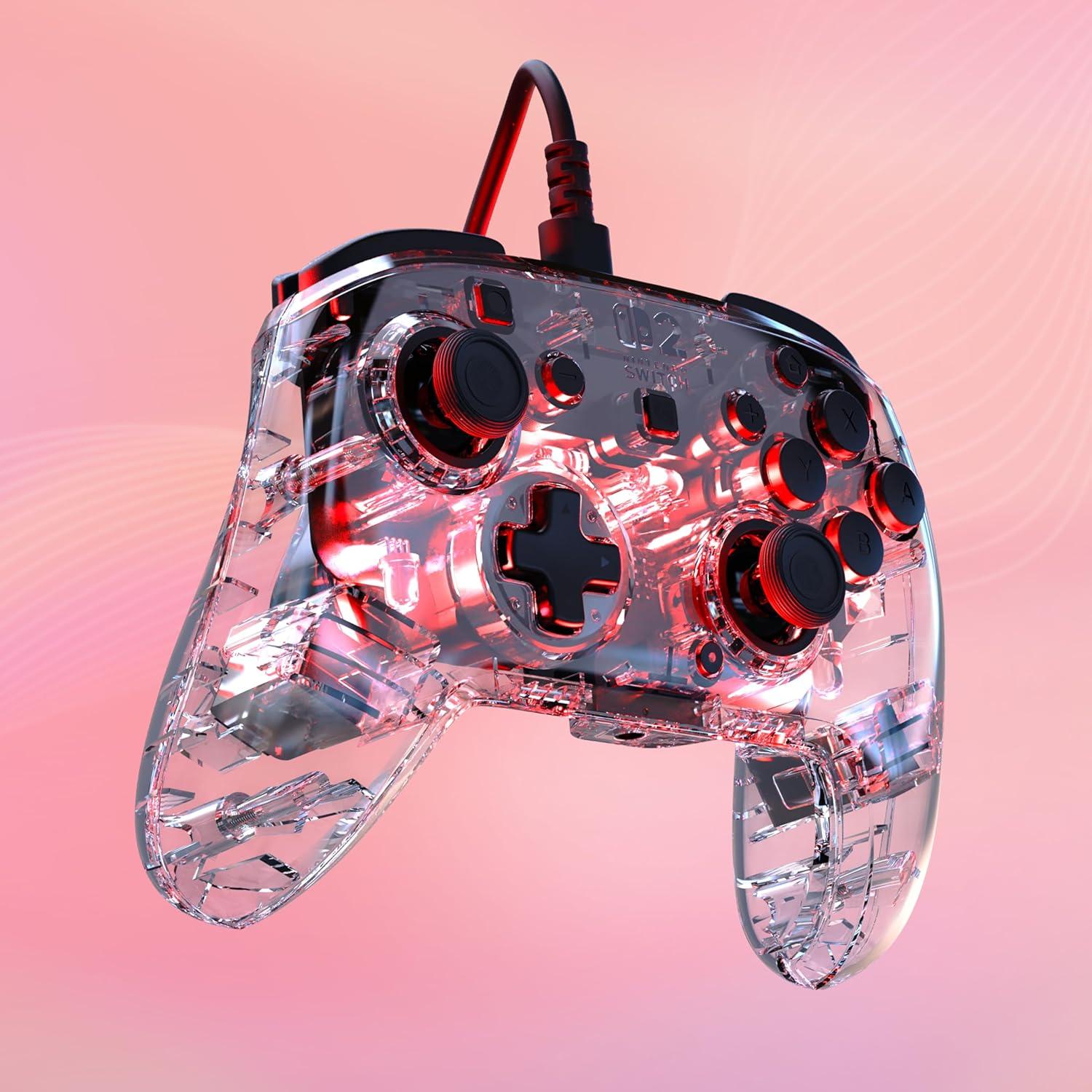 image:imageTurtle Beach Afterglow Wireless RGB Gaming Controller Officially Licensed for Nintendo Switch 2 Nintendo SwitchSwitch LiteOLED TMR Thumbsticks Customizable Lighting TransparentWired