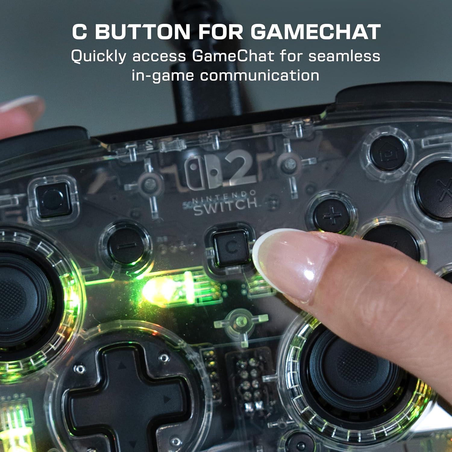 image:imageTurtle Beach Afterglow Wireless RGB Gaming Controller Officially Licensed for Nintendo Switch 2 Nintendo SwitchSwitch LiteOLED TMR Thumbsticks Customizable Lighting TransparentWired