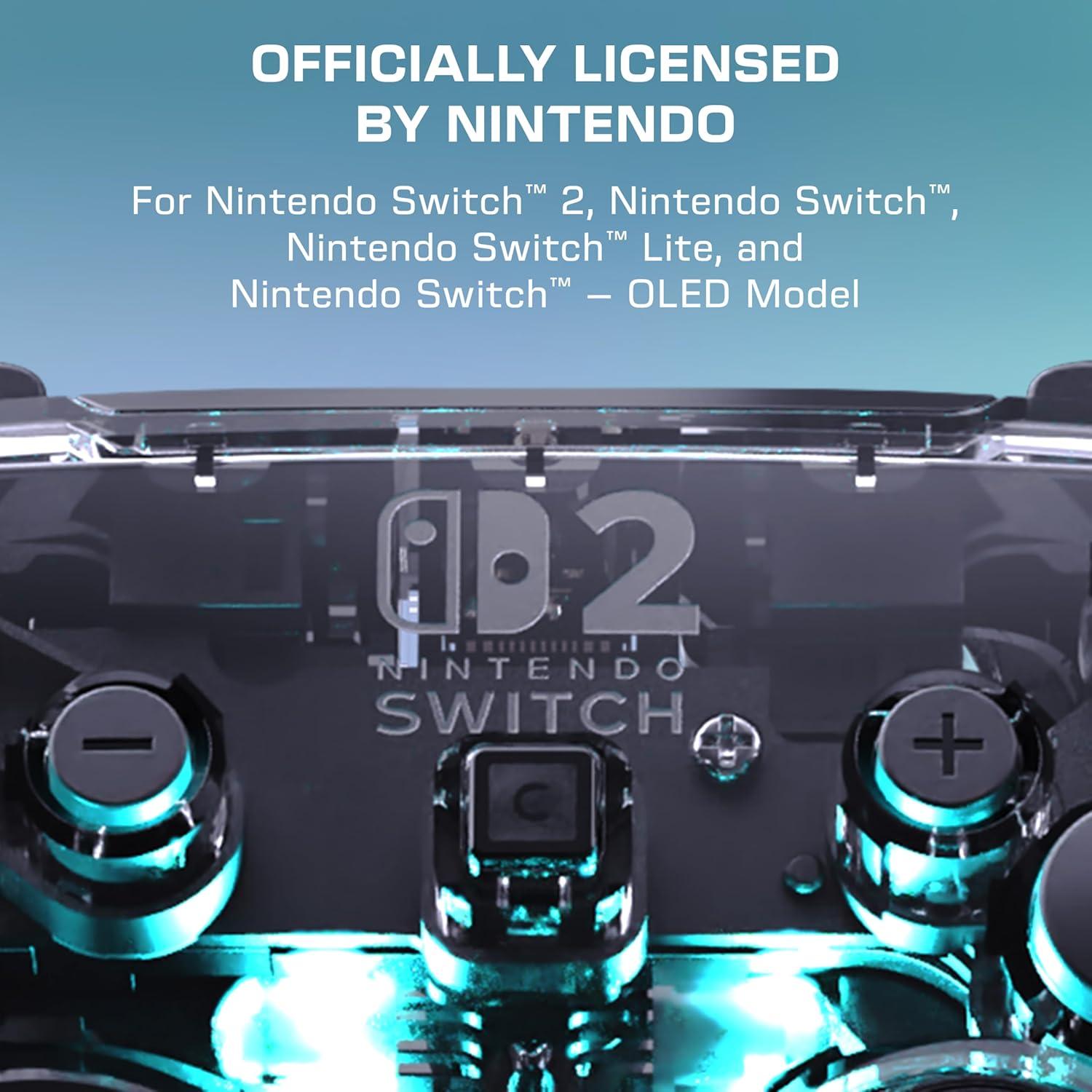 image:imageTurtle Beach Afterglow Wireless RGB Gaming Controller Officially Licensed for Nintendo Switch 2 Nintendo SwitchSwitch LiteOLED TMR Thumbsticks Customizable Lighting TransparentWireless