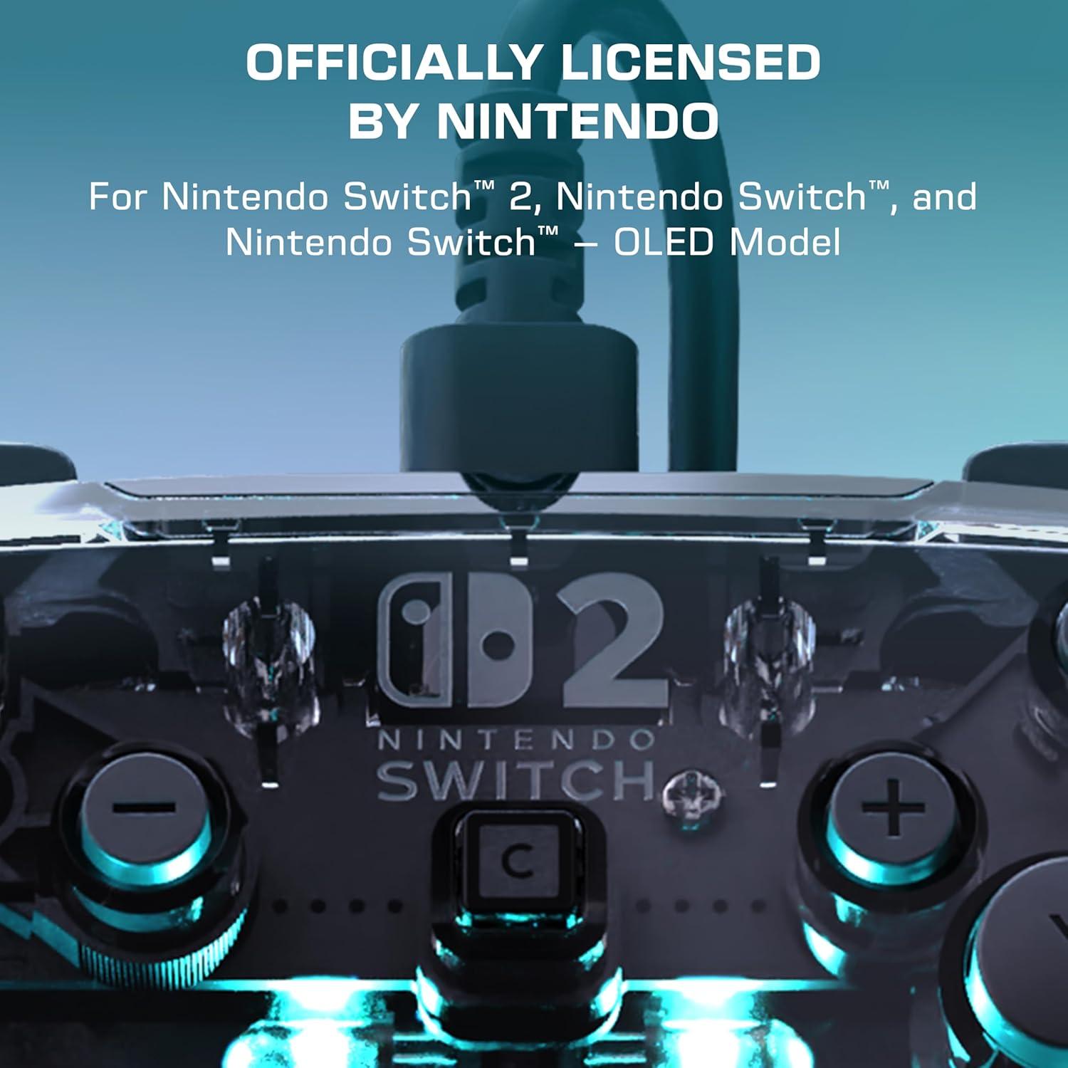 image:imageTurtle Beach Afterglow Wireless RGB Gaming Controller Officially Licensed for Nintendo Switch 2 Nintendo SwitchSwitch LiteOLED TMR Thumbsticks Customizable Lighting TransparentWired