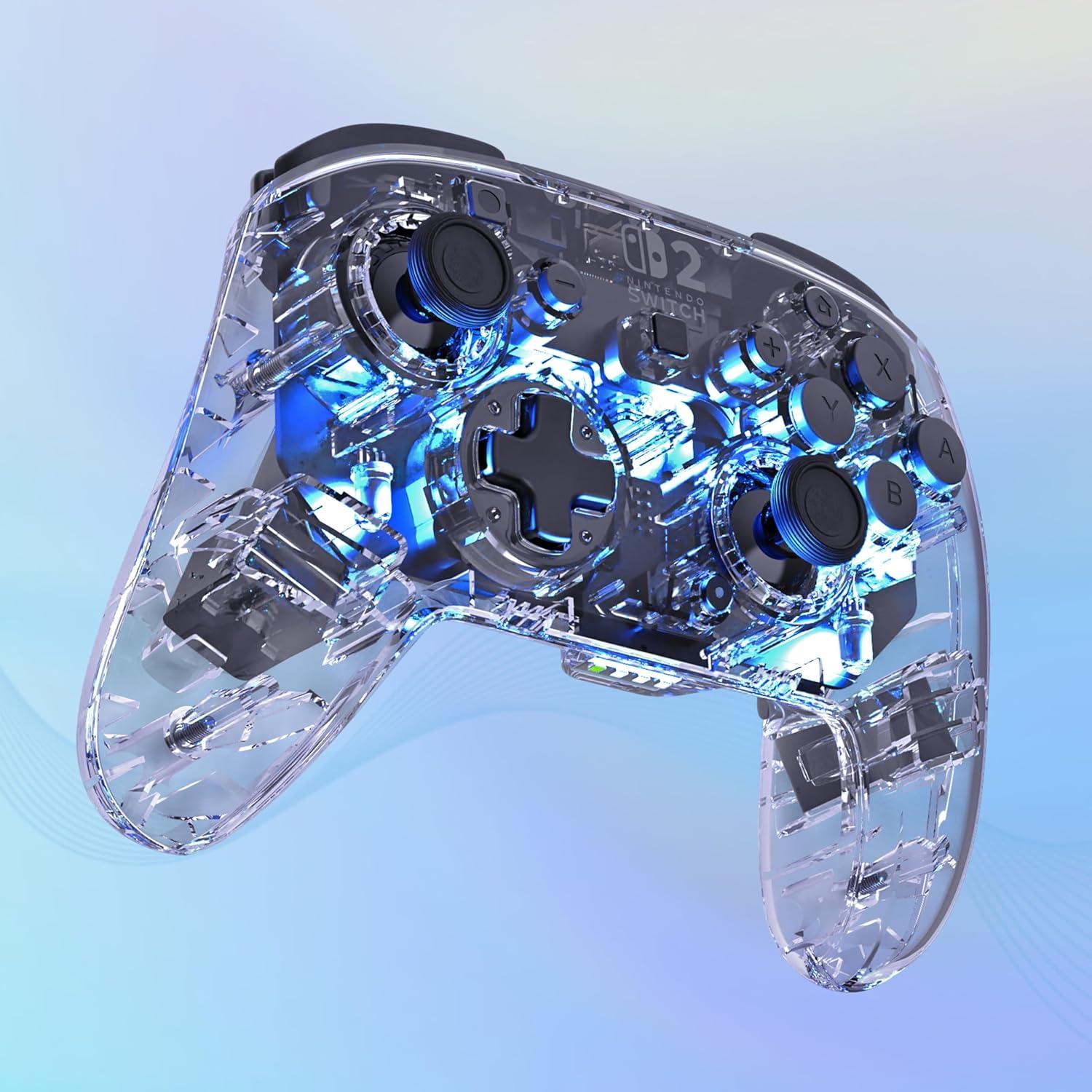 image:imageTurtle Beach Afterglow Wireless RGB Gaming Controller Officially Licensed for Nintendo Switch 2 Nintendo SwitchSwitch LiteOLED TMR Thumbsticks Customizable Lighting TransparentWireless