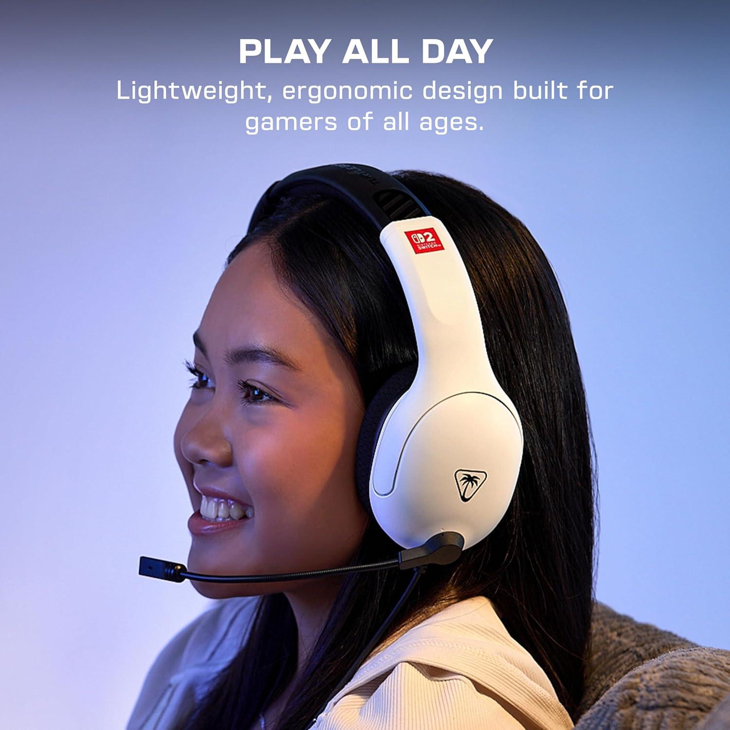 image:imageTurtle Beach Airlite Fit Wired Gaming Headset Officially Licensed for Nintendo Switch 2 Nintendo Switch Durable Lightweight Charcoal BlueRedBlack and White