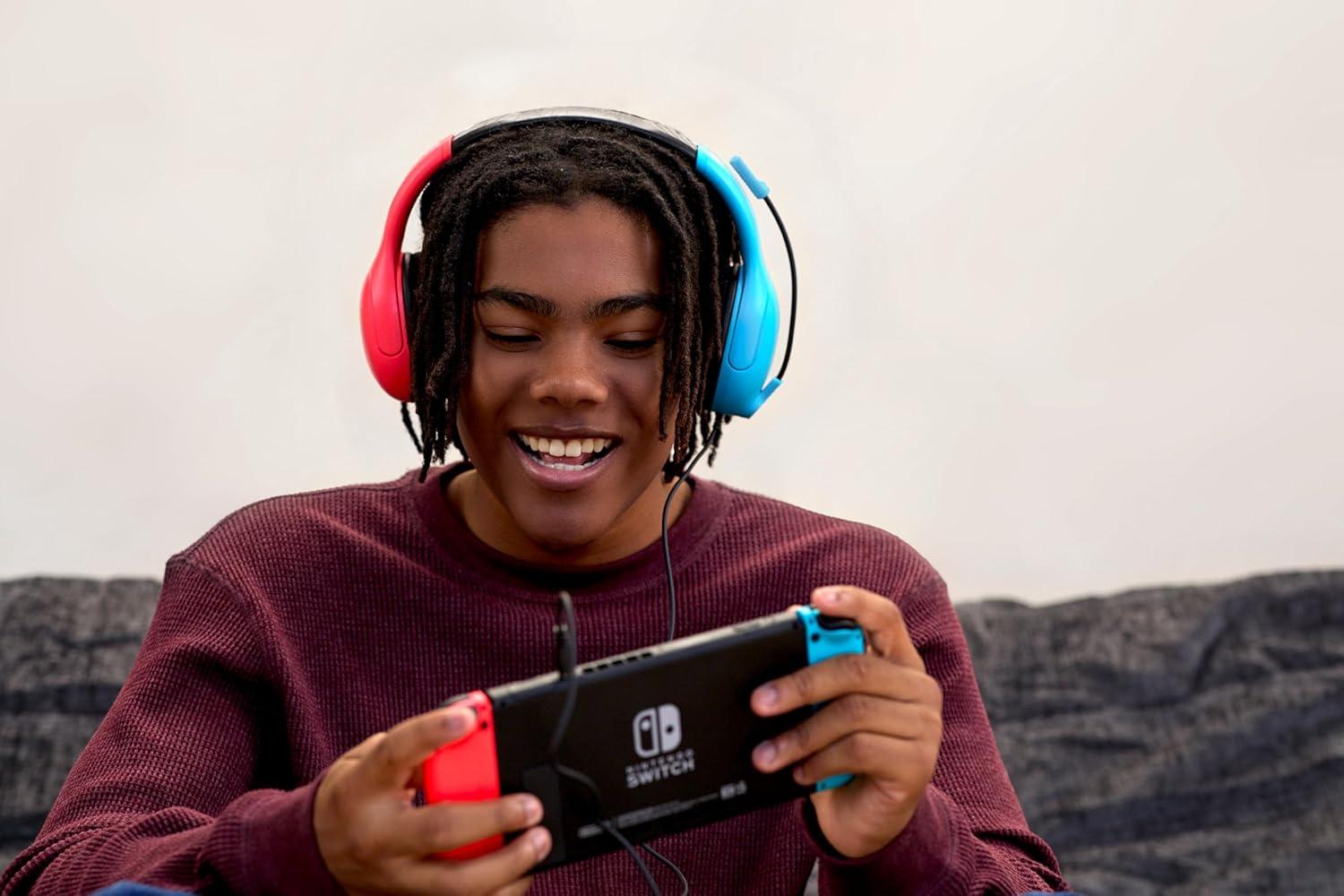 image:imageTurtle Beach Airlite Fit Wired Gaming Headset Officially Licensed for Nintendo Switch Nintendo Switch 2LiteOLED Model FliptoMute Mic OverEar Comfort Cushions 40mm Speakers Neon Blue amp RedNeon Blue Red
