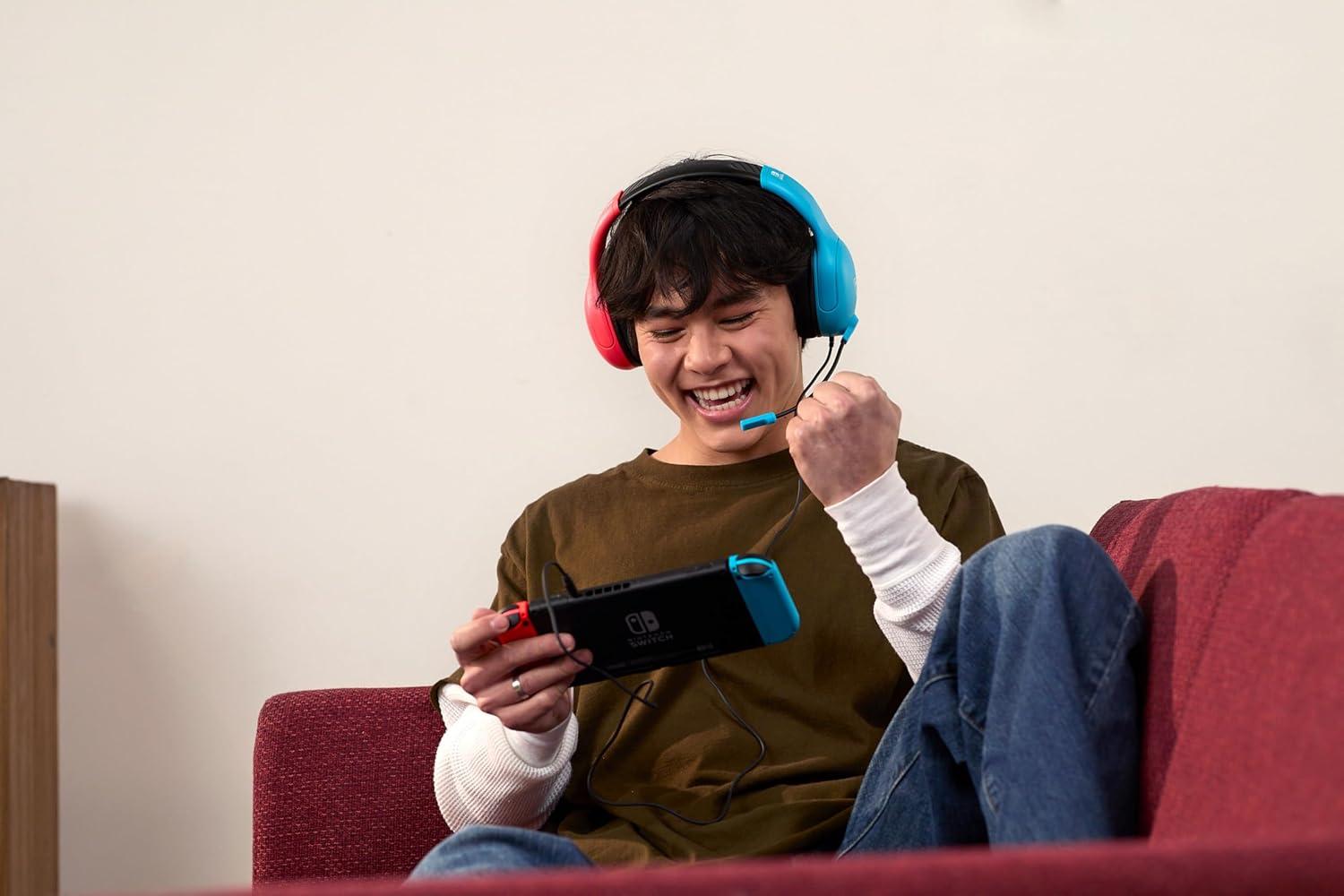 image:imageTurtle Beach Airlite Fit Wired Gaming Headset Officially Licensed for Nintendo Switch Nintendo Switch 2LiteOLED Model FliptoMute Mic OverEar Comfort Cushions 40mm Speakers Neon Blue amp RedNeon Blue Red