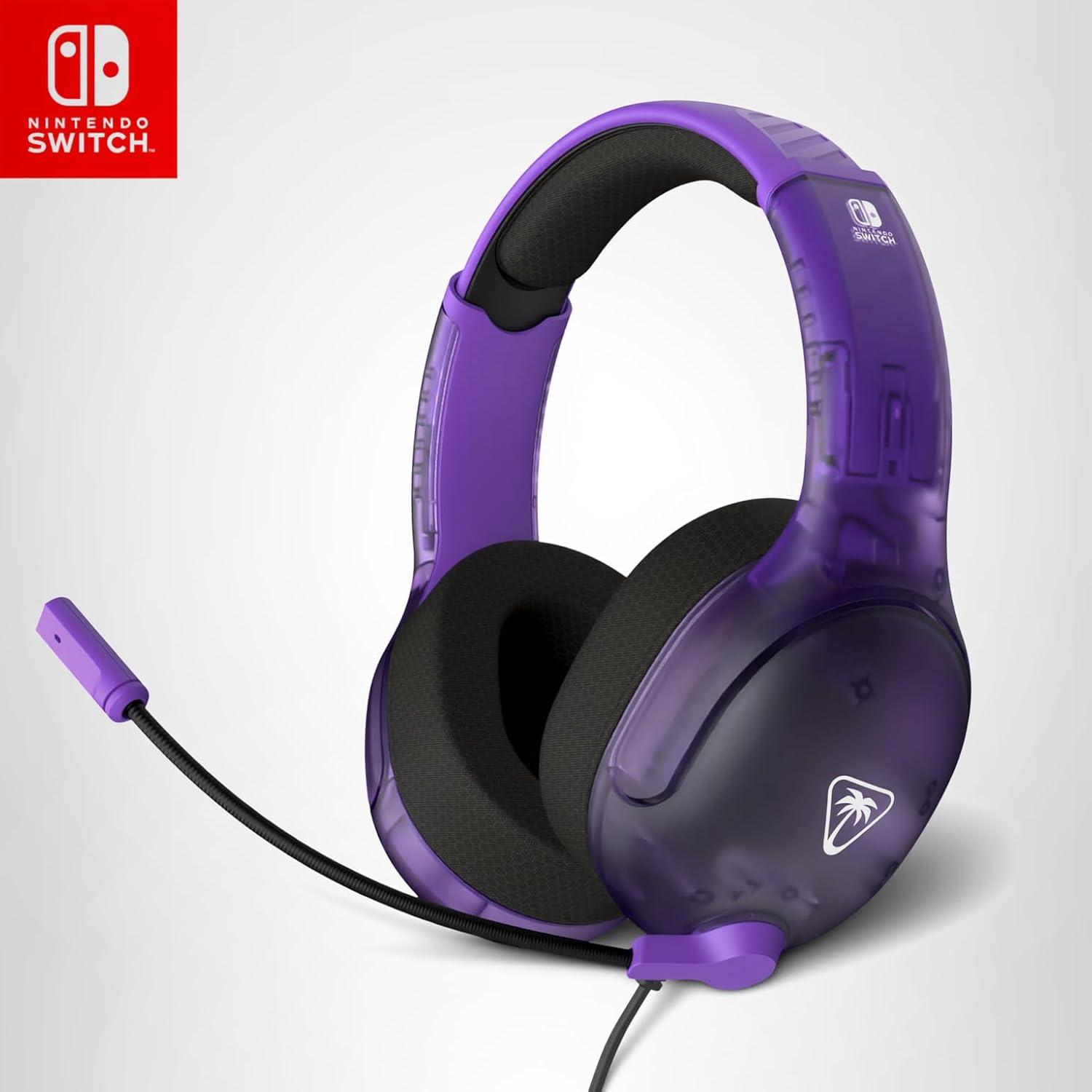 image:imageTurtle Beach Airlite Fit Wired Gaming Headset Officially Licensed for Nintendo Switch Nintendo Switch 2LiteOLED Model FliptoMute Mic OverEar Comfort Cushions 40mm Speakers Neon Blue amp RedGhost Purple