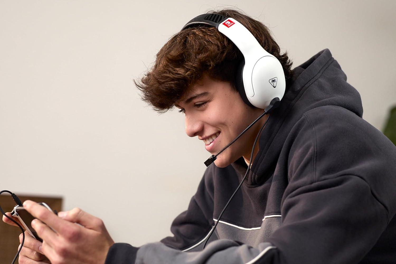 image:imageTurtle Beach Airlite Fit Wired Gaming Headset Officially Licensed for Nintendo Switch Nintendo Switch 2LiteOLED Model FliptoMute Mic OverEar Comfort Cushions 40mm Speakers Neon Blue amp RedWhite Black