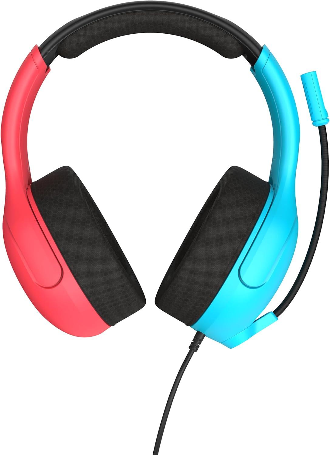 image:imageTurtle Beach Airlite Fit Wired Gaming Headset Officially Licensed for Nintendo Switch Nintendo Switch 2LiteOLED Model FliptoMute Mic OverEar Comfort Cushions 40mm Speakers Neon Blue amp RedNeon Blue Red