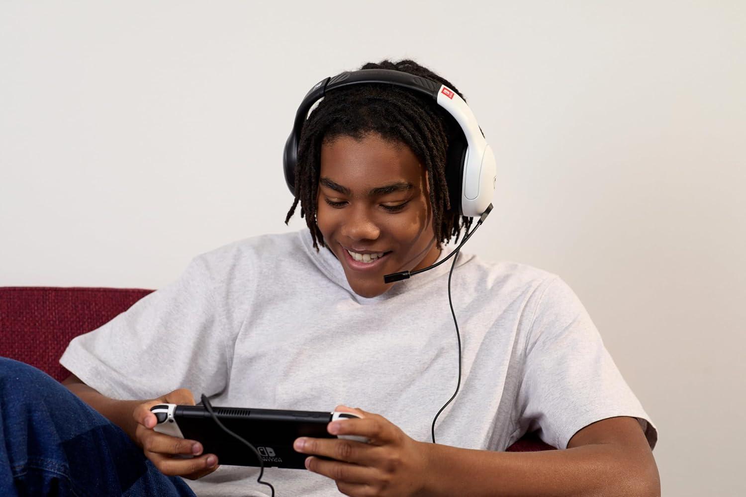 image:imageTurtle Beach Airlite Fit Wired Gaming Headset Officially Licensed for Nintendo Switch Nintendo Switch 2LiteOLED Model FliptoMute Mic OverEar Comfort Cushions 40mm Speakers Neon Blue amp RedWhite Black