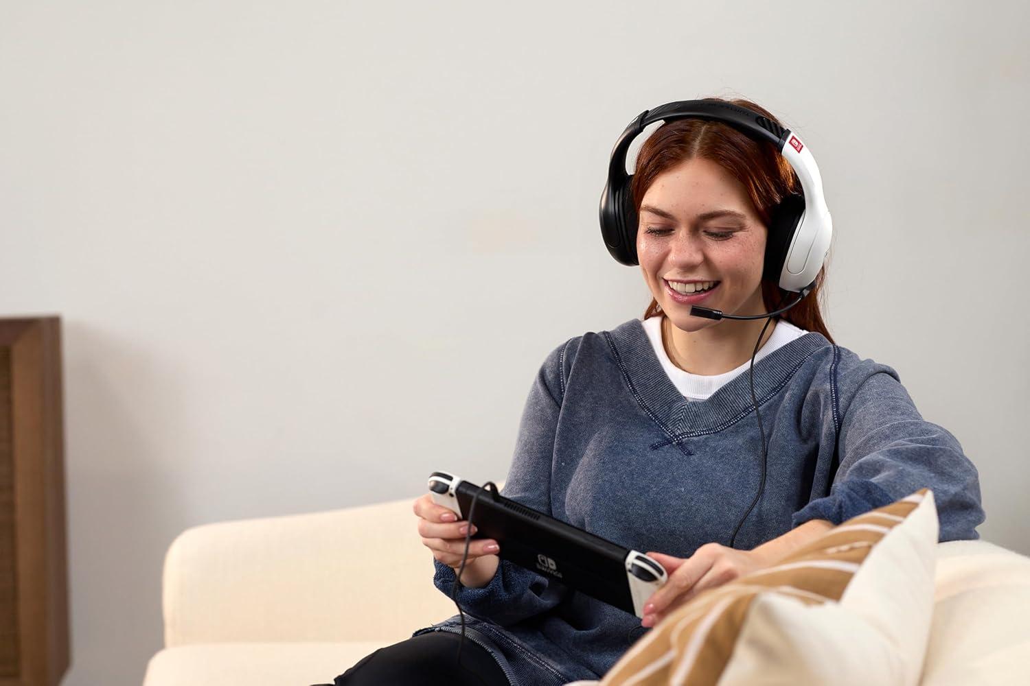 image:imageTurtle Beach Airlite Fit Wired Gaming Headset Officially Licensed for Nintendo Switch Nintendo Switch 2LiteOLED Model FliptoMute Mic OverEar Comfort Cushions 40mm Speakers Neon Blue amp RedWhite Black