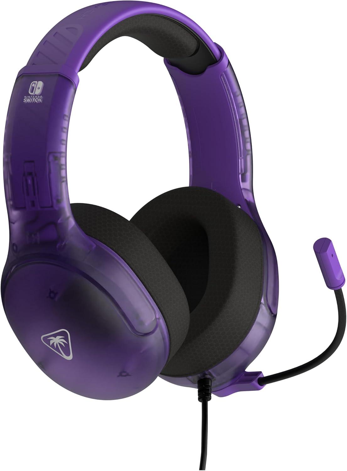 image:imageTurtle Beach Airlite Fit Wired Gaming Headset Officially Licensed for Nintendo Switch Nintendo Switch 2LiteOLED Model FliptoMute Mic OverEar Comfort Cushions 40mm Speakers Neon Blue amp RedGhost Purple