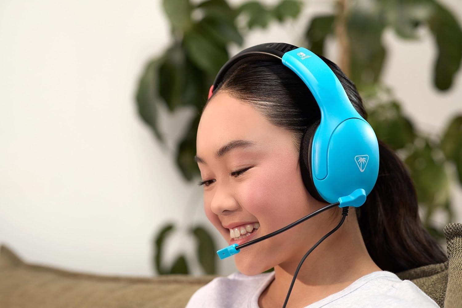 image:imageTurtle Beach Airlite Fit Wired Gaming Headset Officially Licensed for Nintendo Switch Nintendo Switch 2LiteOLED Model FliptoMute Mic OverEar Comfort Cushions 40mm Speakers Neon Blue amp RedNeon Blue Red