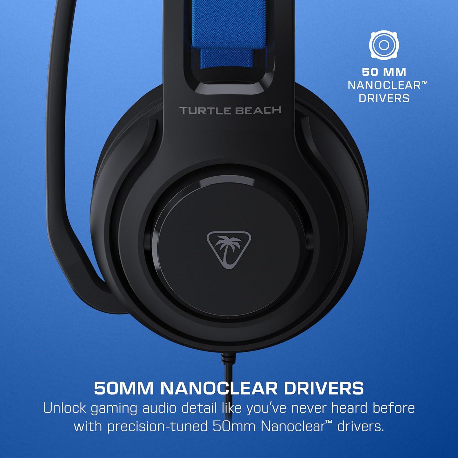 image:imageTurtle Beach Atlas 200 Wired Gaming Headset Officially Licensed for PlayStation PS5 PS450mm Nanoclear Drivers FliptoMute Mic Memory Foam Cushions Floating Headband BlackBlack