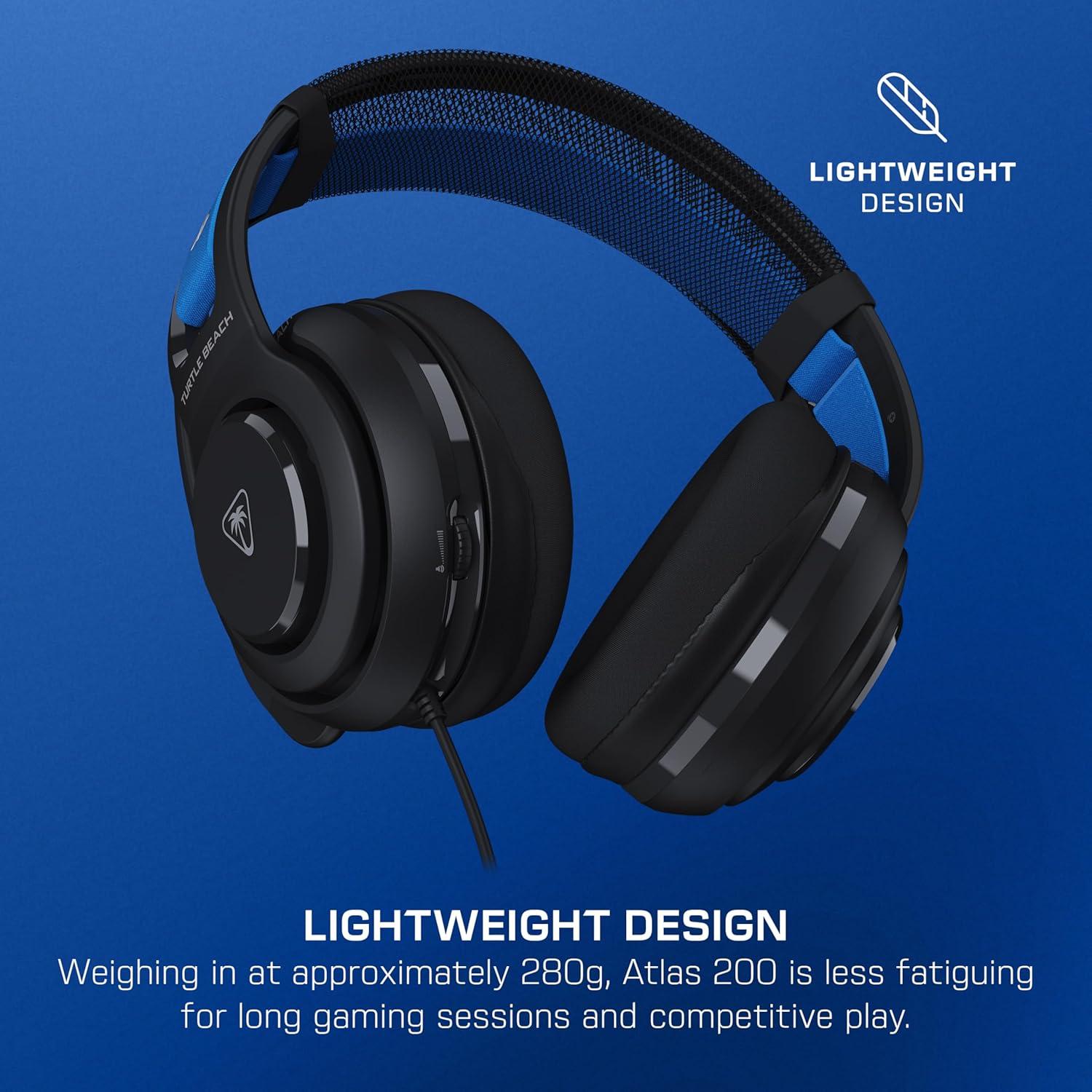 image:imageTurtle Beach Atlas 200 Wired Gaming Headset Officially Licensed for PlayStation PS5 PS450mm Nanoclear Drivers FliptoMute Mic Memory Foam Cushions Floating Headband BlackBlack Bundle