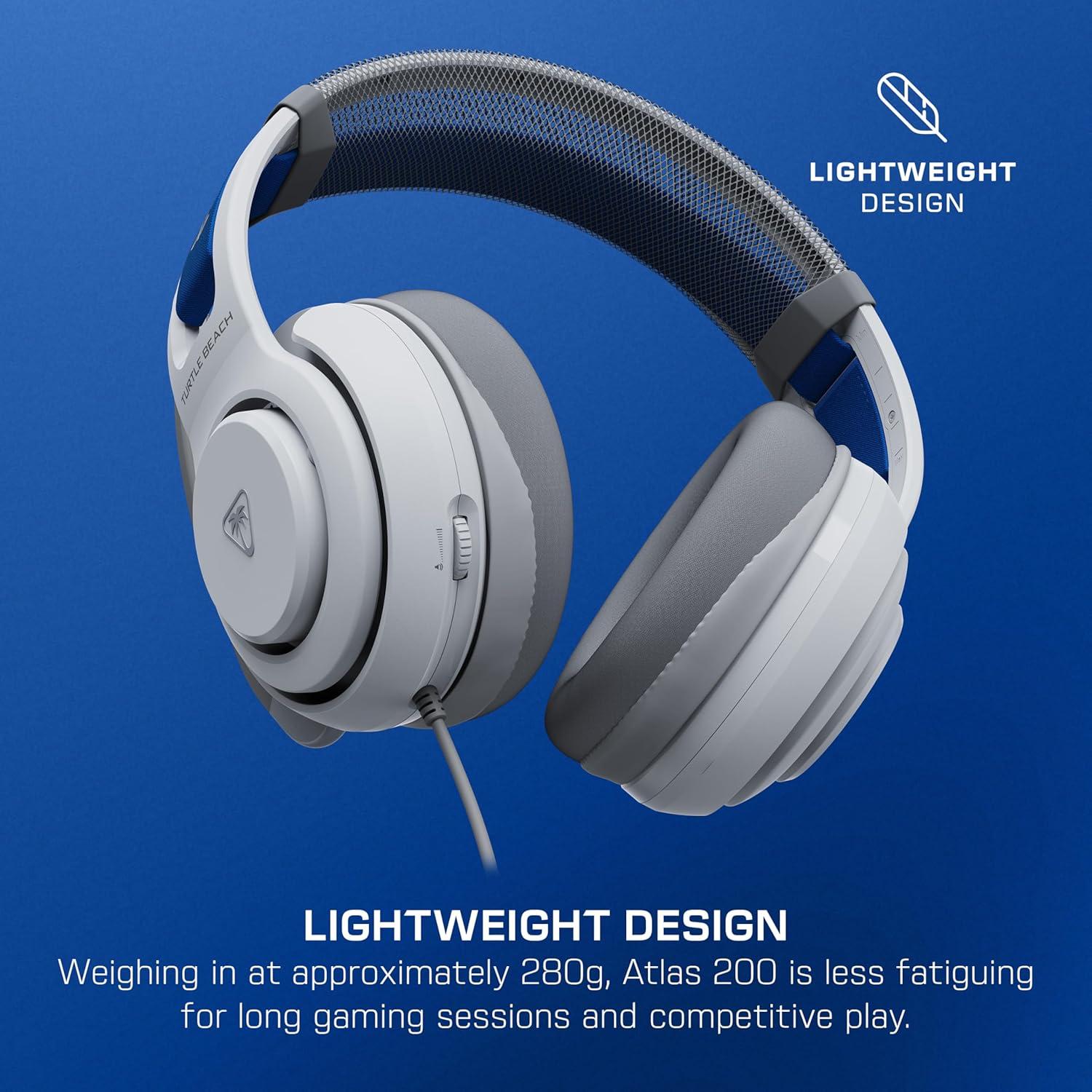 image:imageTurtle Beach Atlas 200 Wired Gaming Headset Officially Licensed for PlayStation PS5 PS450mm Nanoclear Drivers FliptoMute Mic Memory Foam Cushions Floating Headband BlackWhite Bundle