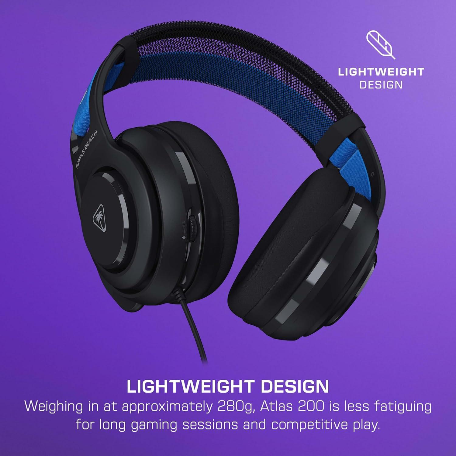 image:imageTurtle Beach Atlas 200 Wired Gaming Headset Officially Licensed for PlayStation PS5 PS450mm Nanoclear Drivers FliptoMute Mic Memory Foam Cushions Floating Headband BlackBlack Bundle