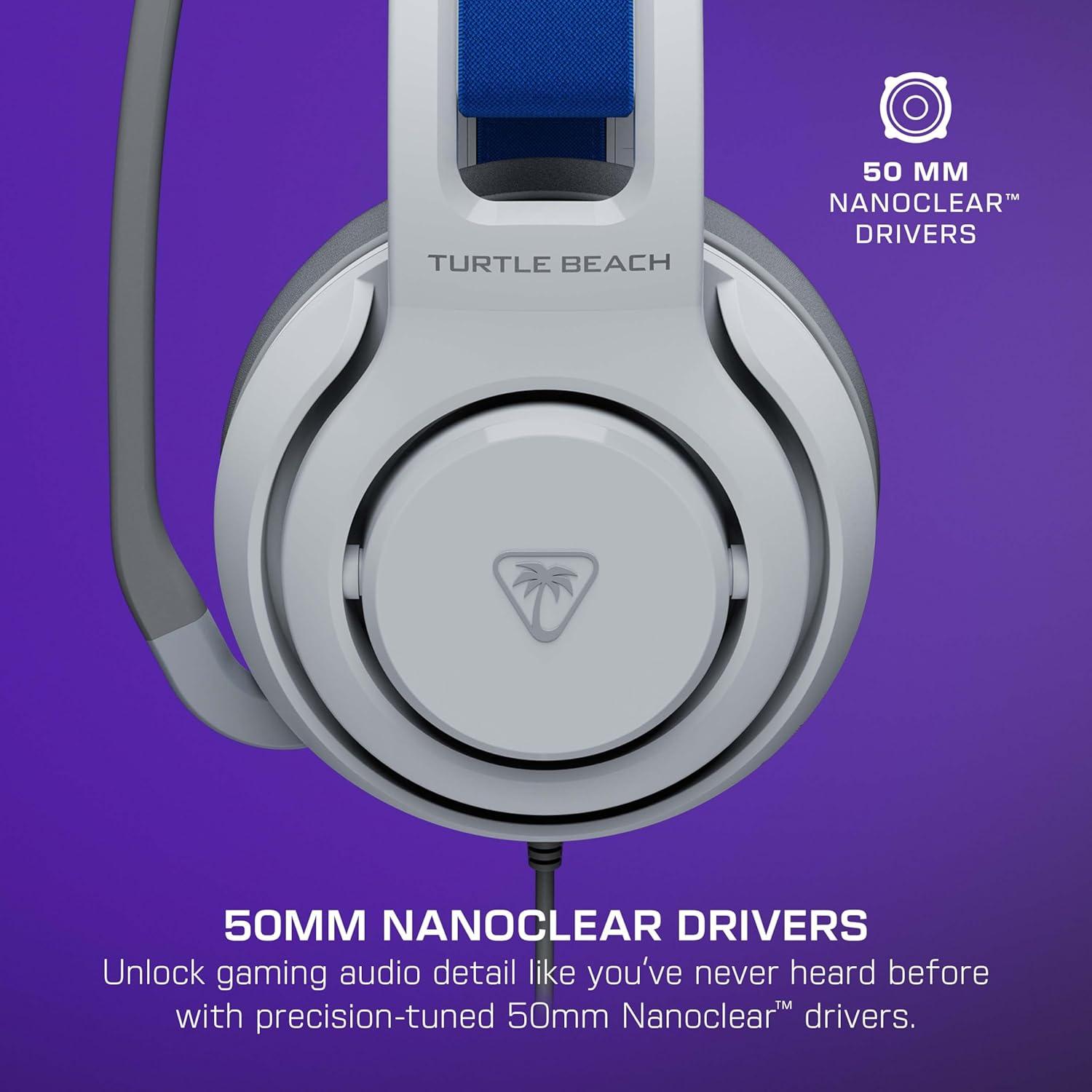 image:imageTurtle Beach Atlas 200 Wired Gaming Headset Officially Licensed for PlayStation PS5 PS450mm Nanoclear Drivers FliptoMute Mic Memory Foam Cushions Floating Headband BlackWhite Bundle