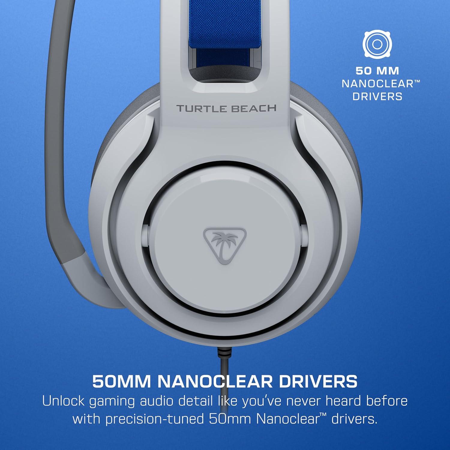 image:imageTurtle Beach Atlas 200 Wired Gaming Headset Officially Licensed for PlayStation PS5 PS450mm Nanoclear Drivers FliptoMute Mic Memory Foam Cushions Floating Headband BlackWhite Bundle