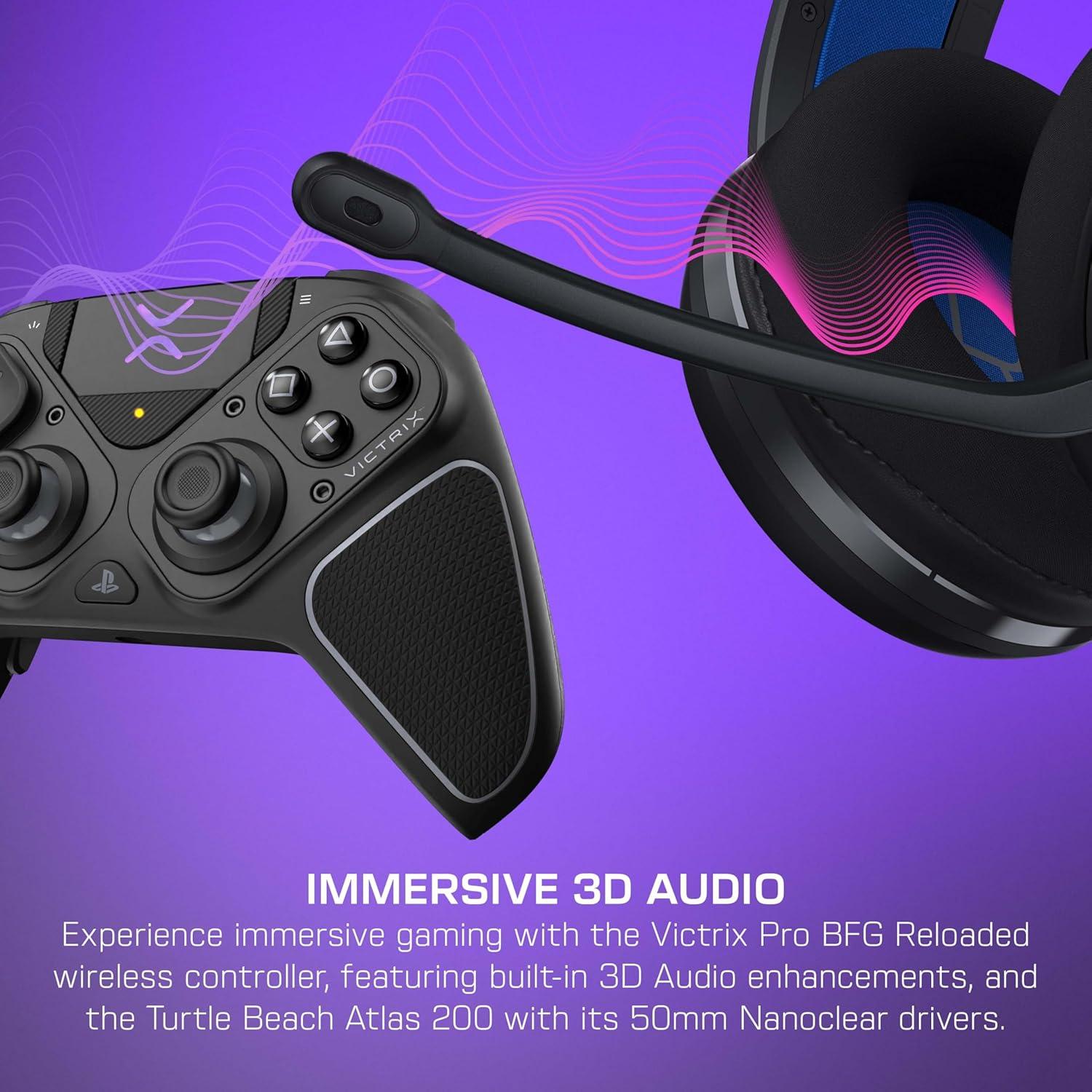 image:imageTurtle Beach Atlas 200 Wired Gaming Headset Officially Licensed for PlayStation PS5 PS450mm Nanoclear Drivers FliptoMute Mic Memory Foam Cushions Floating Headband BlackBlack Bundle