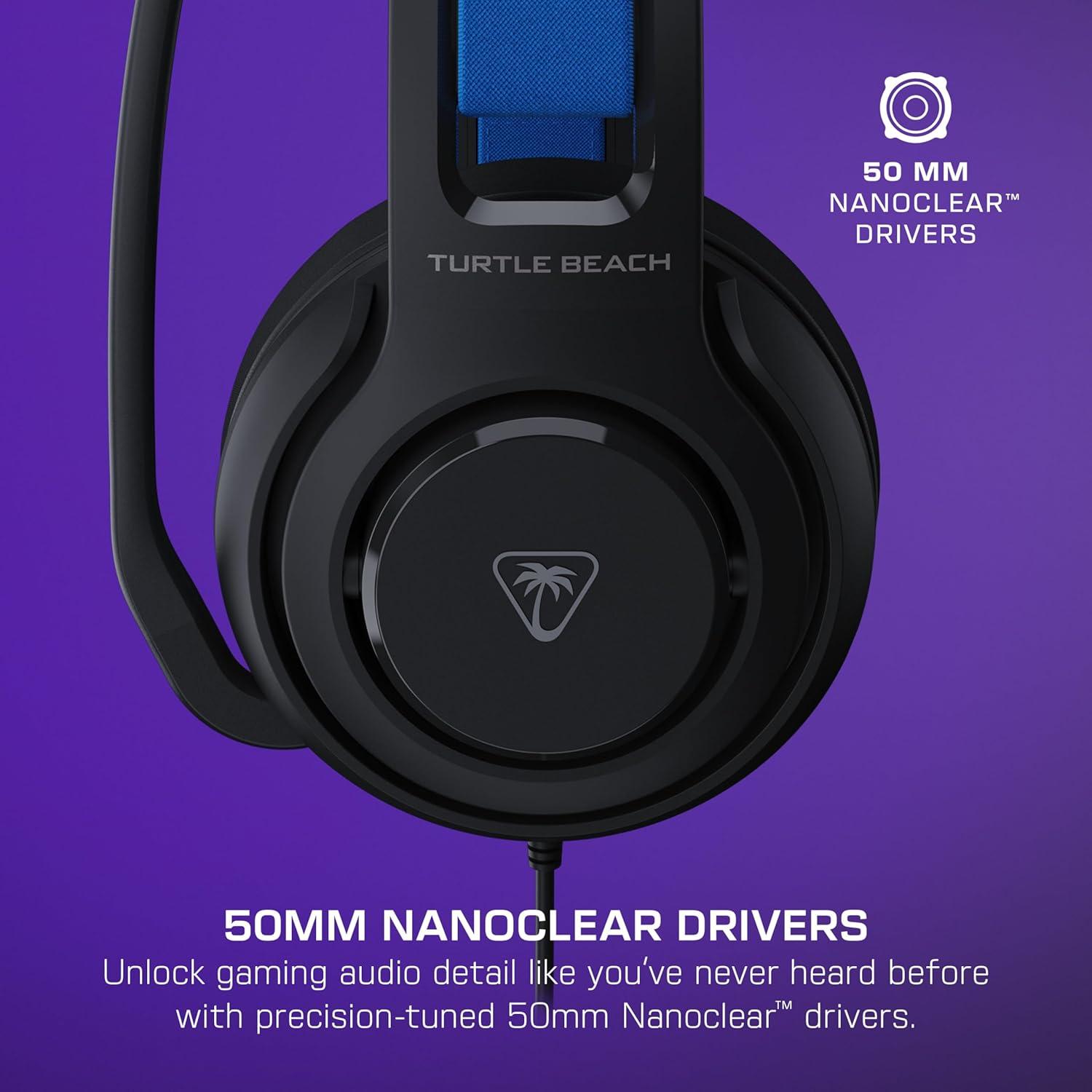 image:imageTurtle Beach Atlas 200 Wired Gaming Headset Officially Licensed for PlayStation PS5 PS450mm Nanoclear Drivers FliptoMute Mic Memory Foam Cushions Floating Headband BlackBlack Bundle
