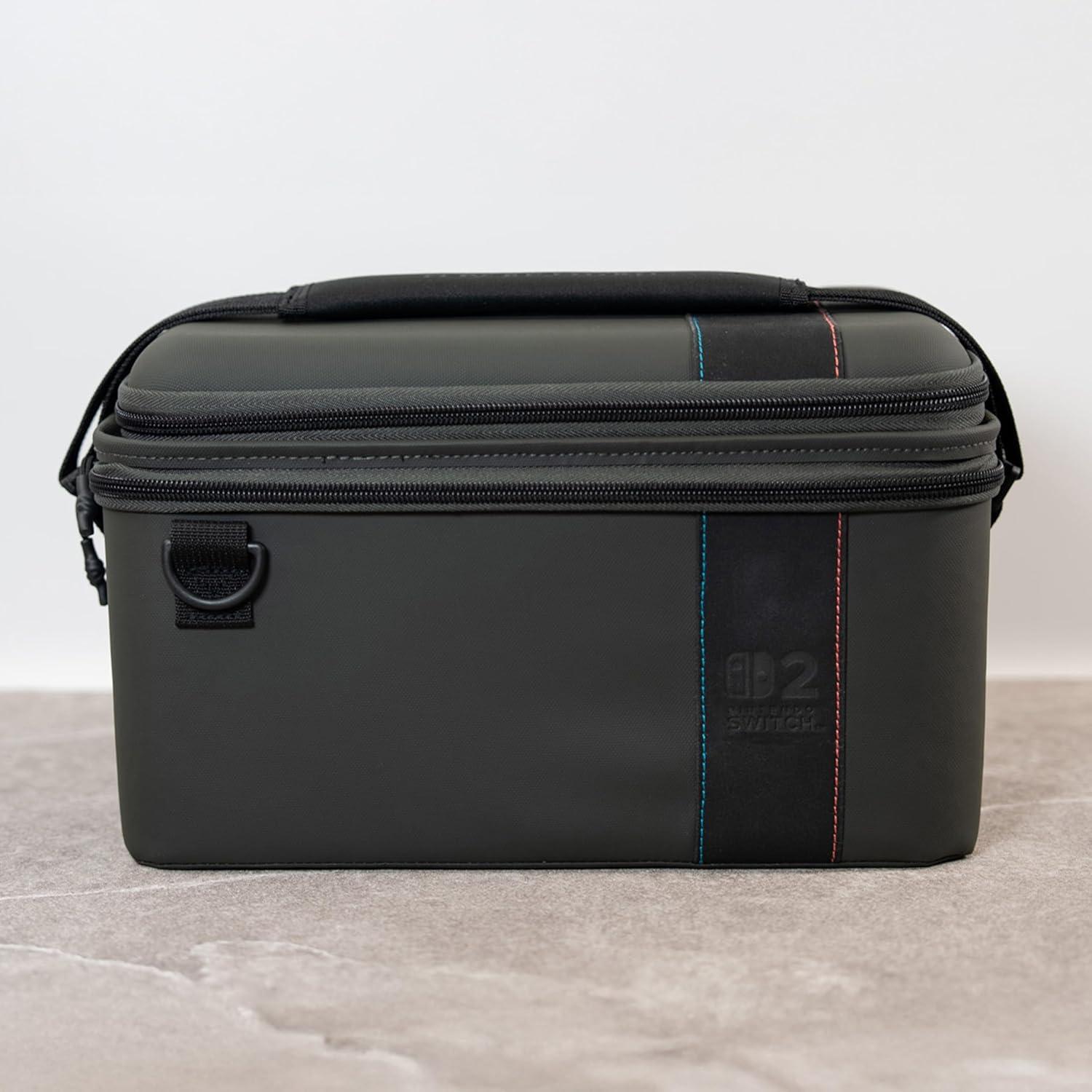 image:imageTurtle Beach PlayTrek Slim Case Officially Licensed for Nintendo Switch 2 Hard Shell Carrying Case Game Card Case Cover Storage Protection Charcoal Black2in1